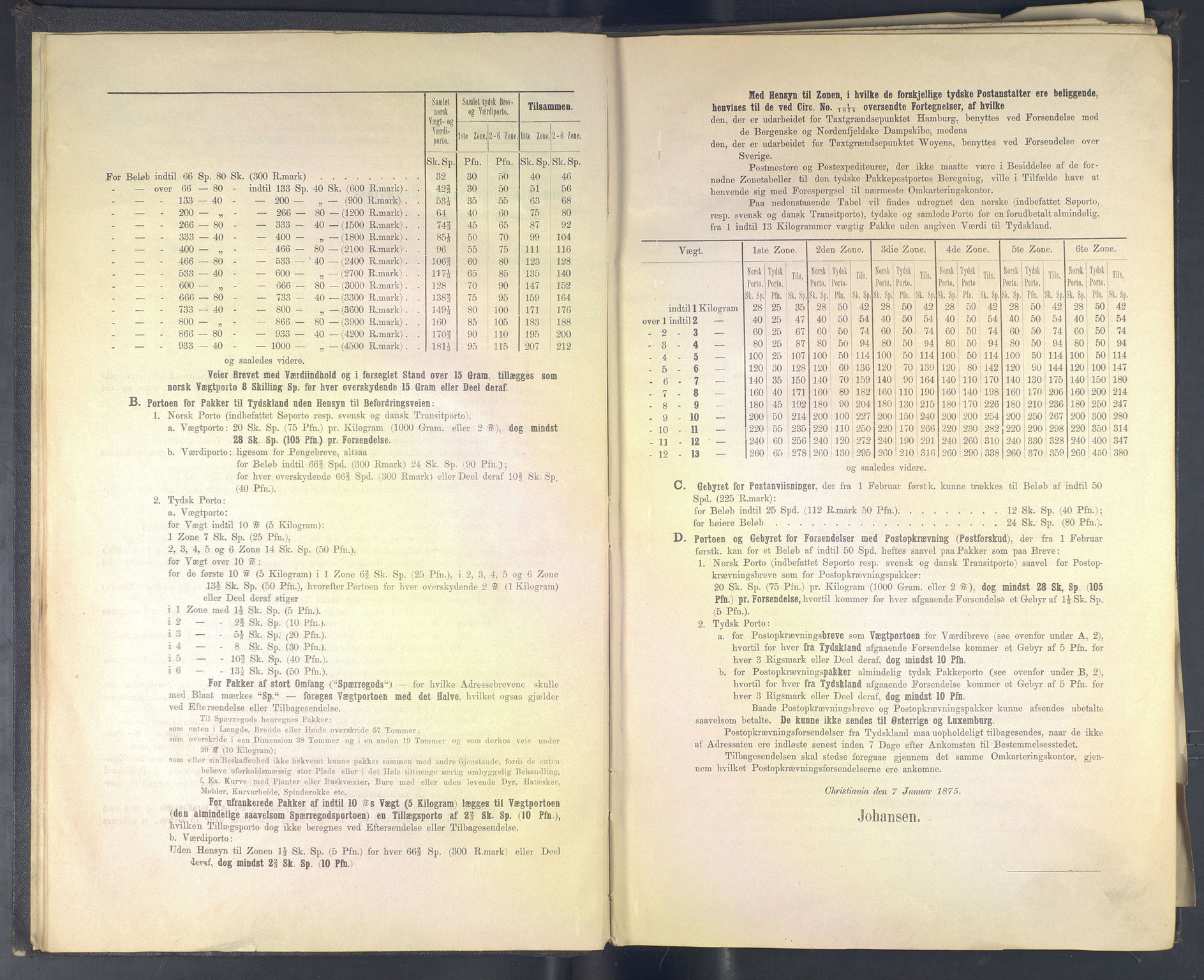 Norges Postmuseums bibliotek, NOPO/-/-/-: Sirkulærer fra Den Kongelige Norske Regjerings Marine- og Postdepartement, 1875