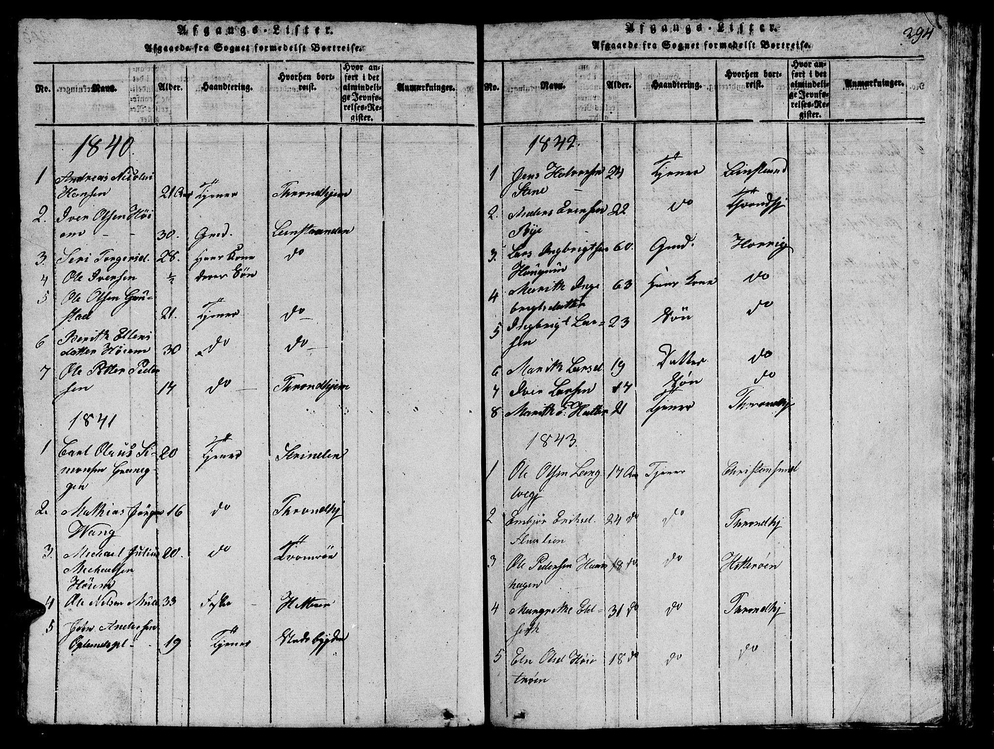Ministerialprotokoller, klokkerbøker og fødselsregistre - Sør-Trøndelag, SAT/A-1456/612/L0385: Klokkerbok nr. 612C01, 1816-1845, s. 294