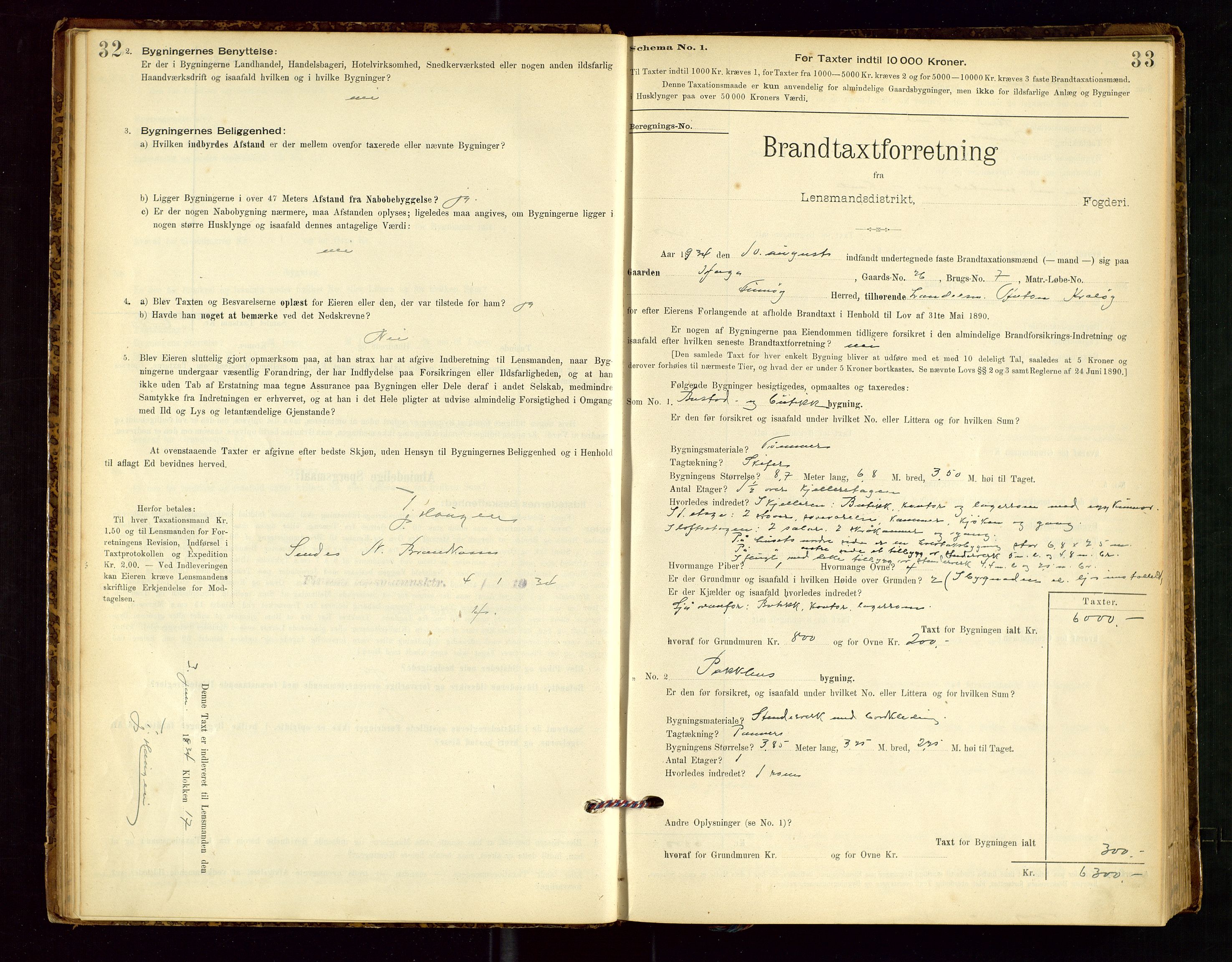 Finnøy lensmannskontor, AV/SAST-A-100442/Goa/L0003: Branntakstprotokoll - skjemaprotokoll, 1896-1954, s. 32-33