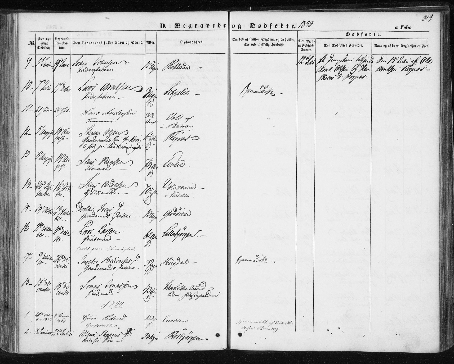 Ministerialprotokoller, klokkerbøker og fødselsregistre - Sør-Trøndelag, AV/SAT-A-1456/687/L1000: Ministerialbok nr. 687A06, 1848-1869, s. 219