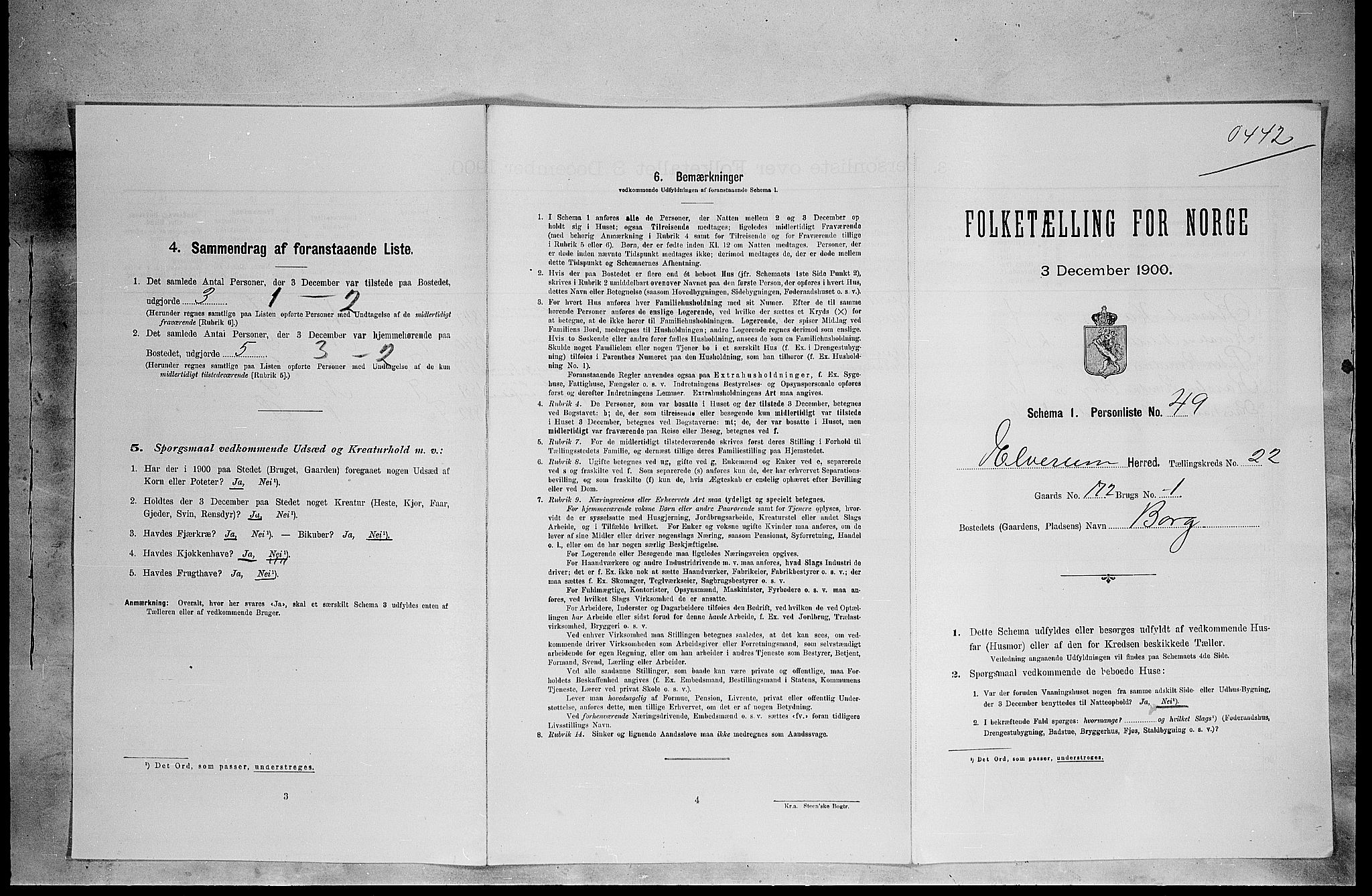 SAH, Folketelling 1900 for 0427 Elverum herred, 1900, s. 2888