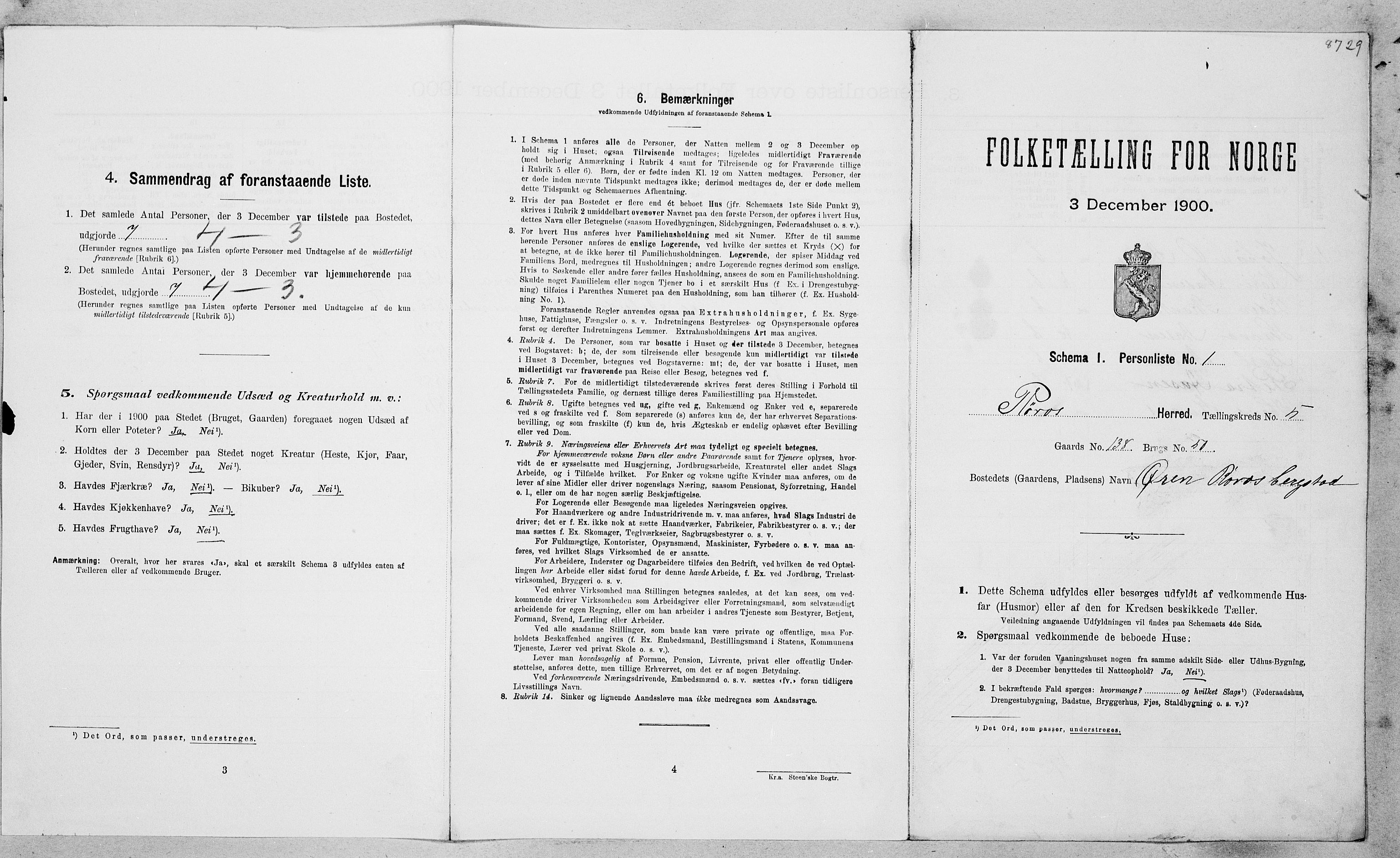 SAT, Folketelling 1900 for 1640 Røros herred, 1900, s. 664
