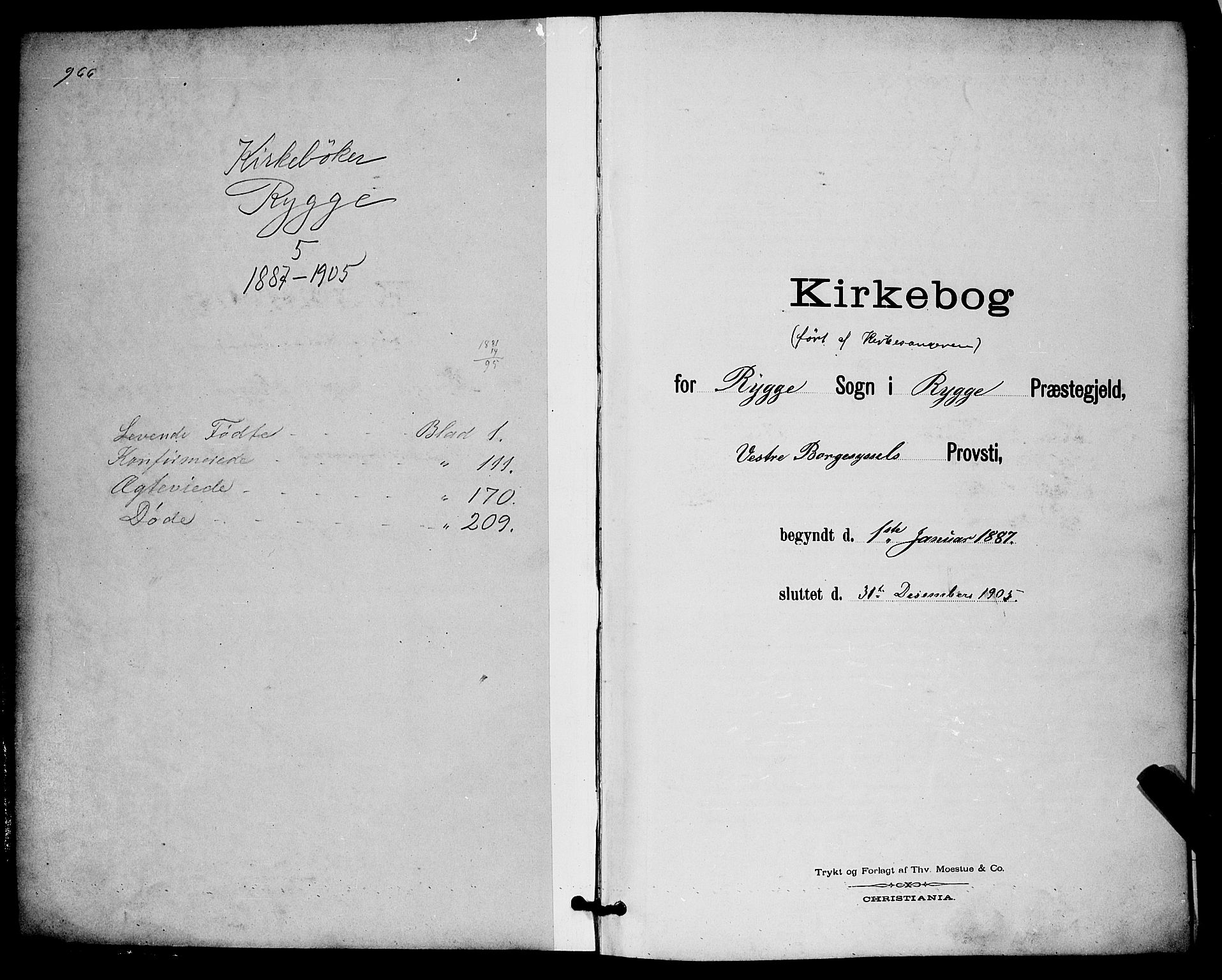 Rygge prestekontor Kirkebøker, AV/SAO-A-10084b/G/Ga/L0002: Klokkerbok nr. 2, 1887-1905