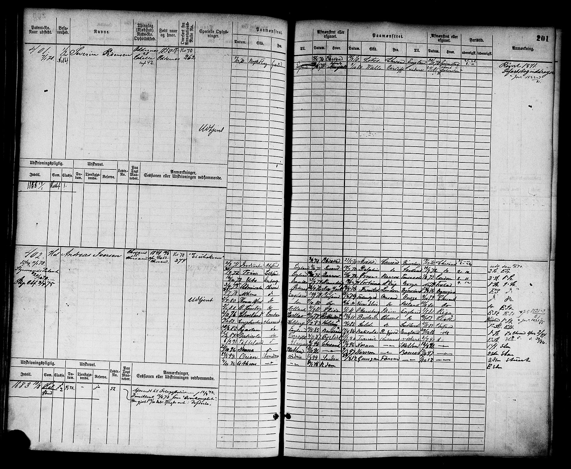 Kristiansand mønstringskrets, AV/SAK-2031-0015/F/Fb/L0003: Hovedrulle nr 1-762, I-10, 1860-1911, s. 212