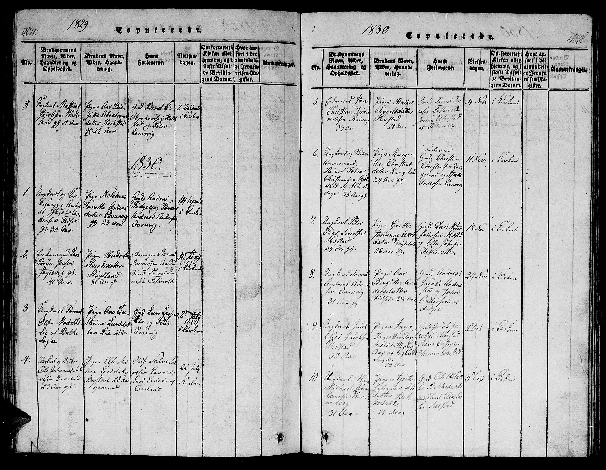 Flekkefjord sokneprestkontor, AV/SAK-1111-0012/F/Fb/Fbb/L0001: Klokkerbok nr. B 1, 1815-1830, s. 414-415