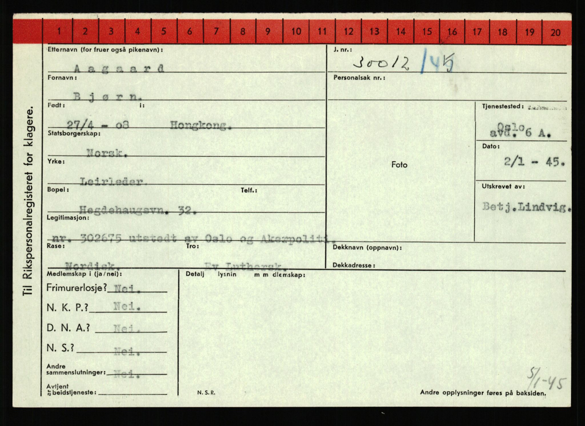 Statspolitiet - Hovedkontoret / Osloavdelingen, AV/RA-S-1329/C/Ca/L0001: Aabakken - Armann, 1943-1945, s. 78