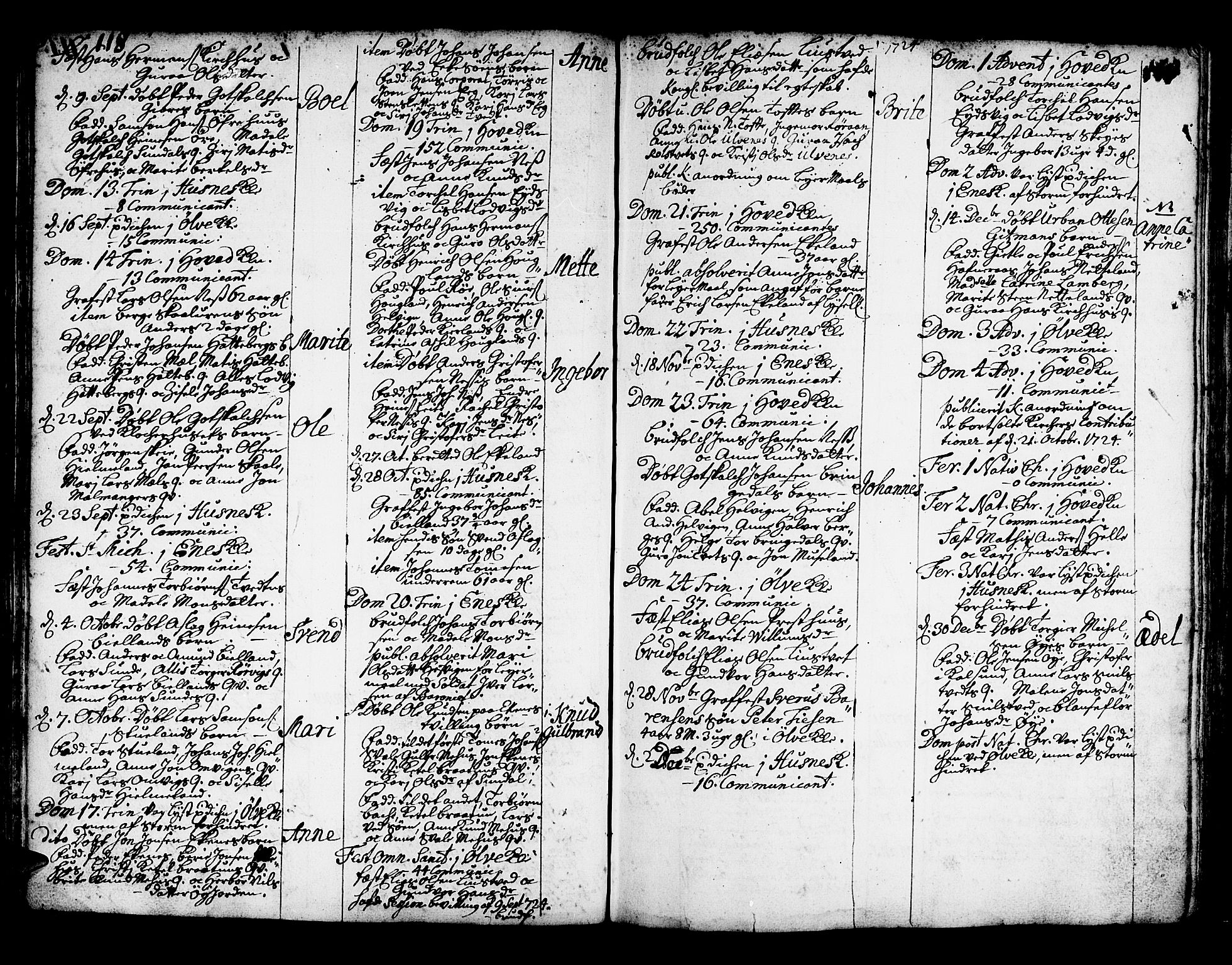 Kvinnherad sokneprestembete, AV/SAB-A-76401/H/Haa: Ministerialbok nr. A 2, 1710-1753, s. 118-119