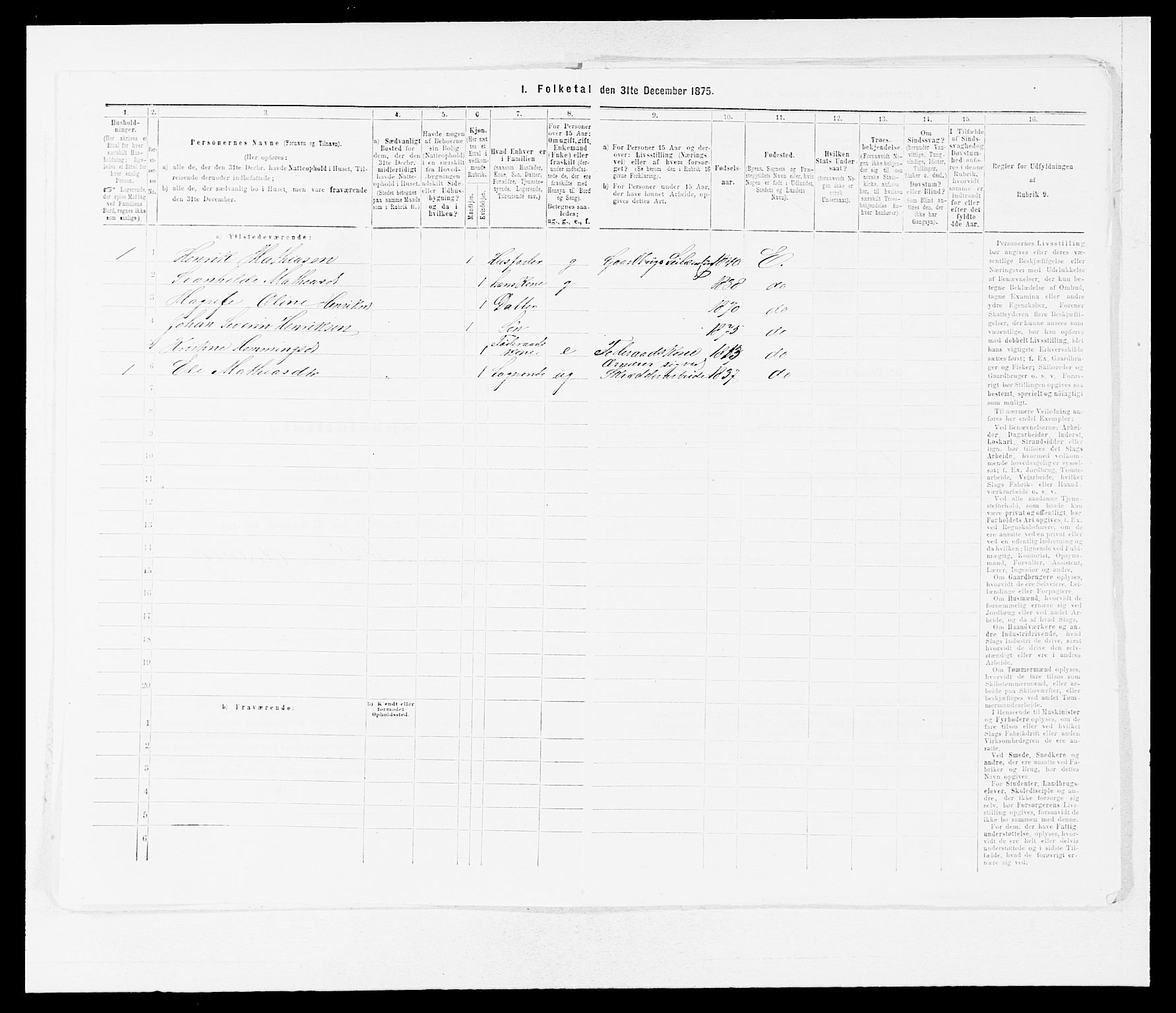 SAB, Folketelling 1875 for 1411P Eivindvik prestegjeld, 1875, s. 327