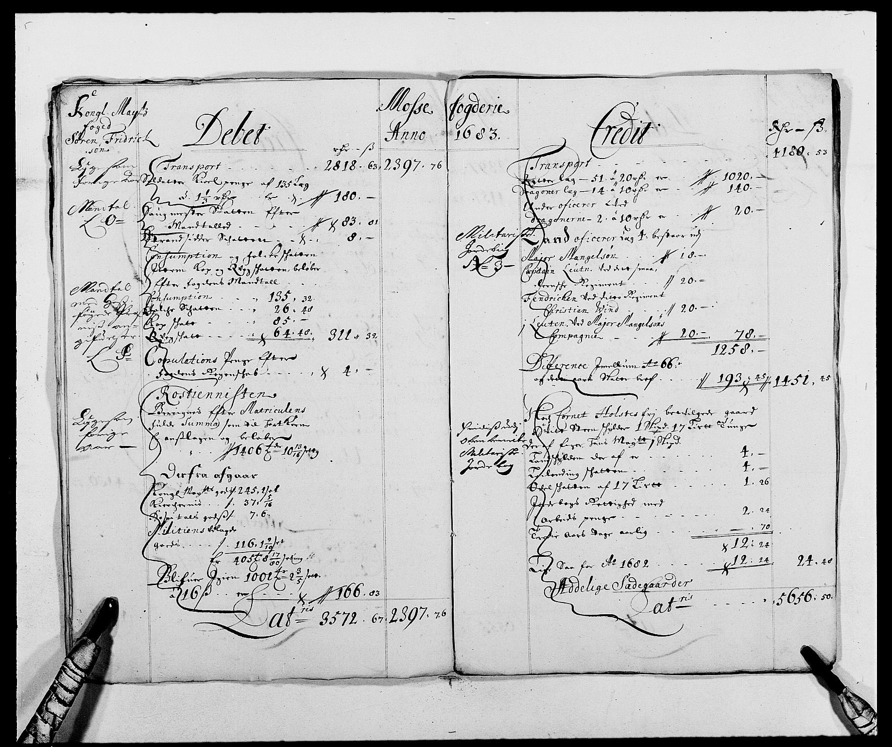 Rentekammeret inntil 1814, Reviderte regnskaper, Fogderegnskap, AV/RA-EA-4092/R02/L0104: Fogderegnskap Moss og Verne kloster, 1682-1684, s. 11