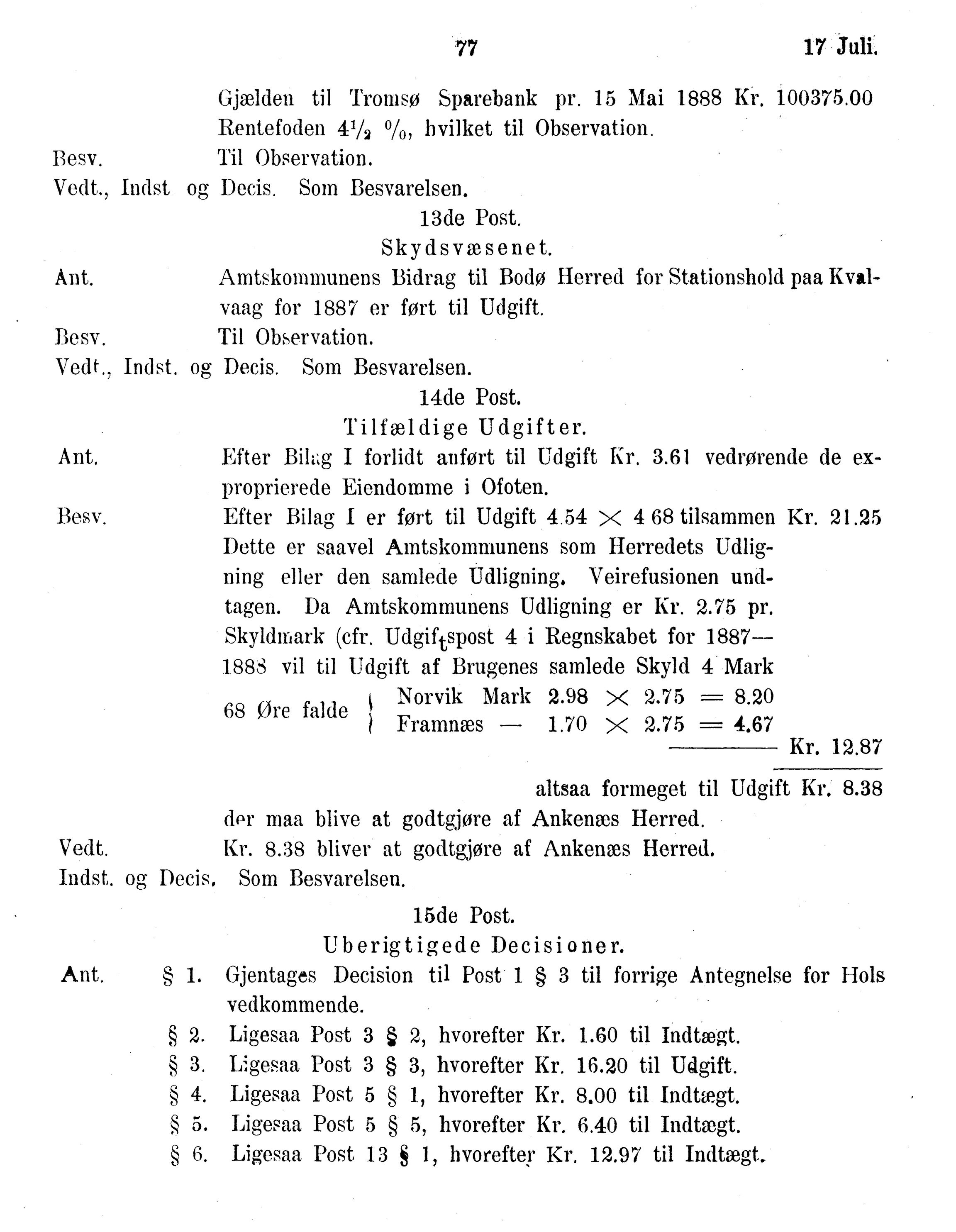 Nordland Fylkeskommune. Fylkestinget, AIN/NFK-17/176/A/Ac/L0015: Fylkestingsforhandlinger 1886-1890, 1886-1890