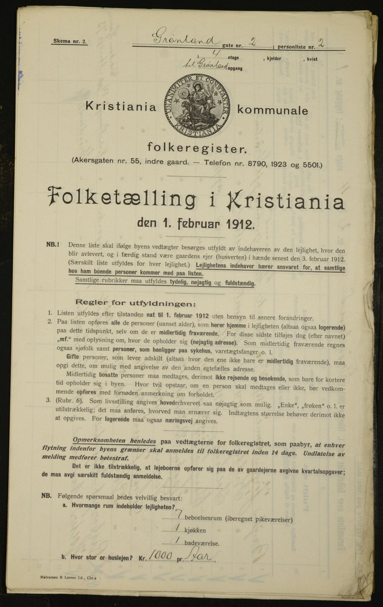 OBA, Kommunal folketelling 1.2.1912 for Kristiania, 1912, s. 30980