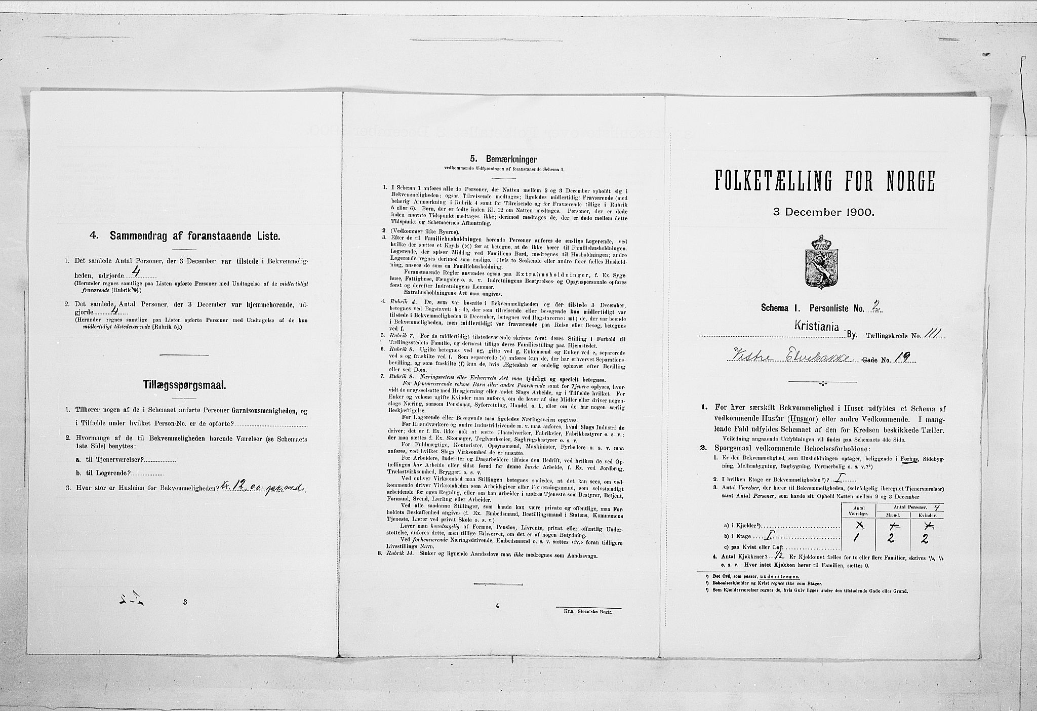 SAO, Folketelling 1900 for 0301 Kristiania kjøpstad, 1900, s. 111820