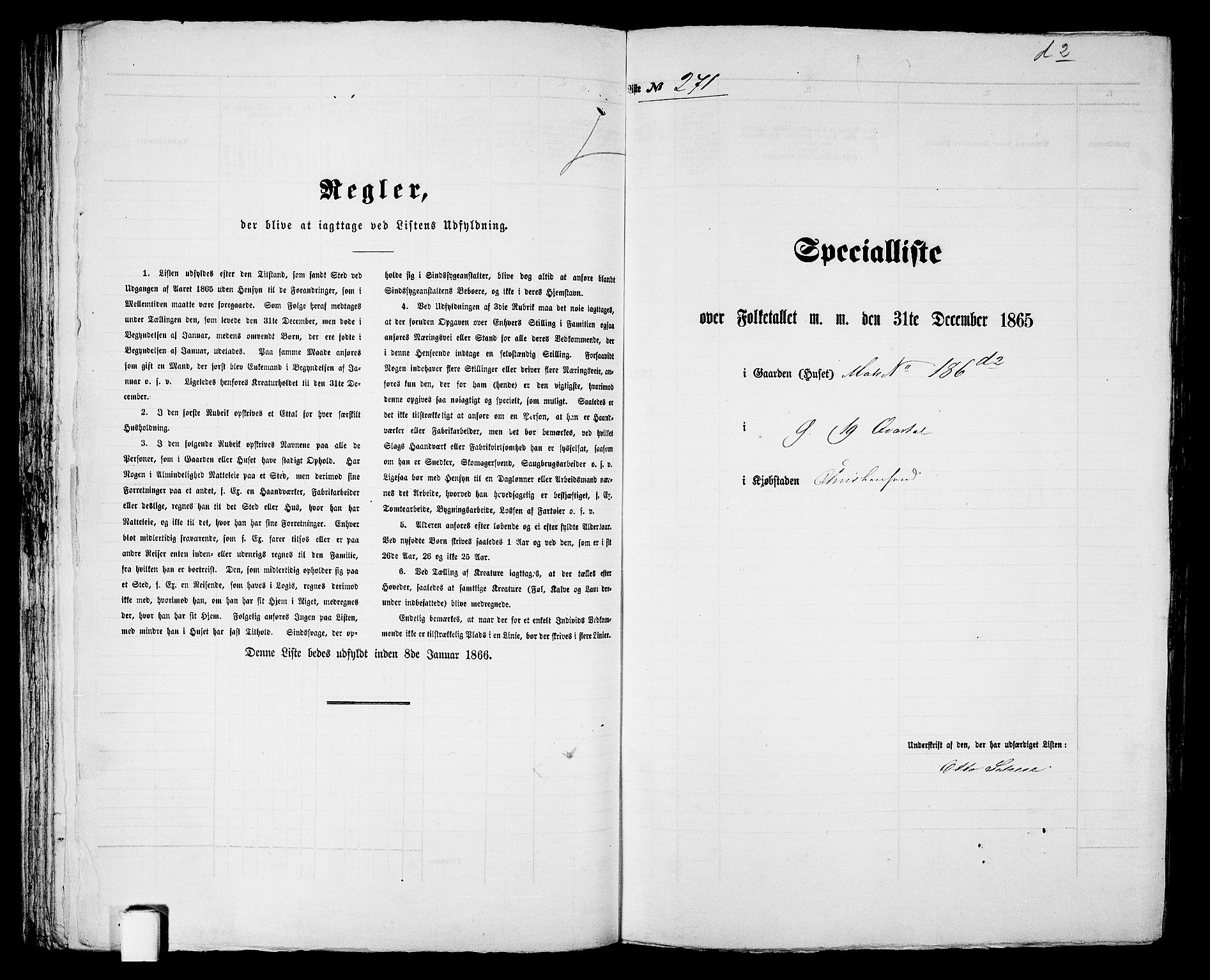 RA, Folketelling 1865 for 1001P Kristiansand prestegjeld, 1865, s. 564