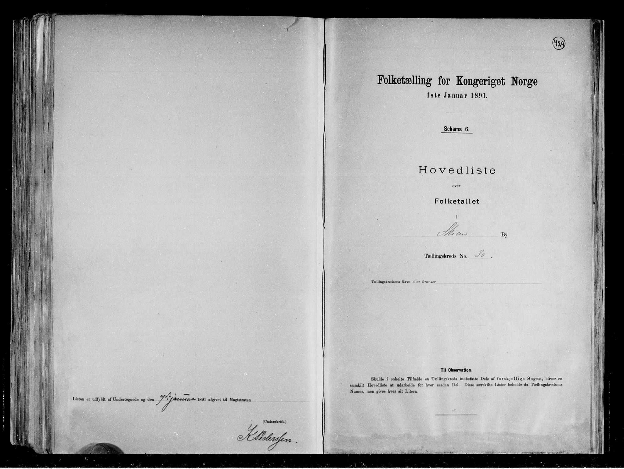 RA, Folketelling 1891 for 0806 Skien kjøpstad, 1891, s. 67
