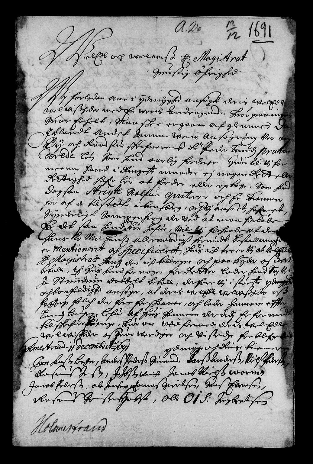 Stattholderembetet 1572-1771, RA/EA-2870/Af/L0004: Avskrifter av vedlegg til originale supplikker, nummerert i samsvar med supplikkbøkene, 1691-1694, s. 138