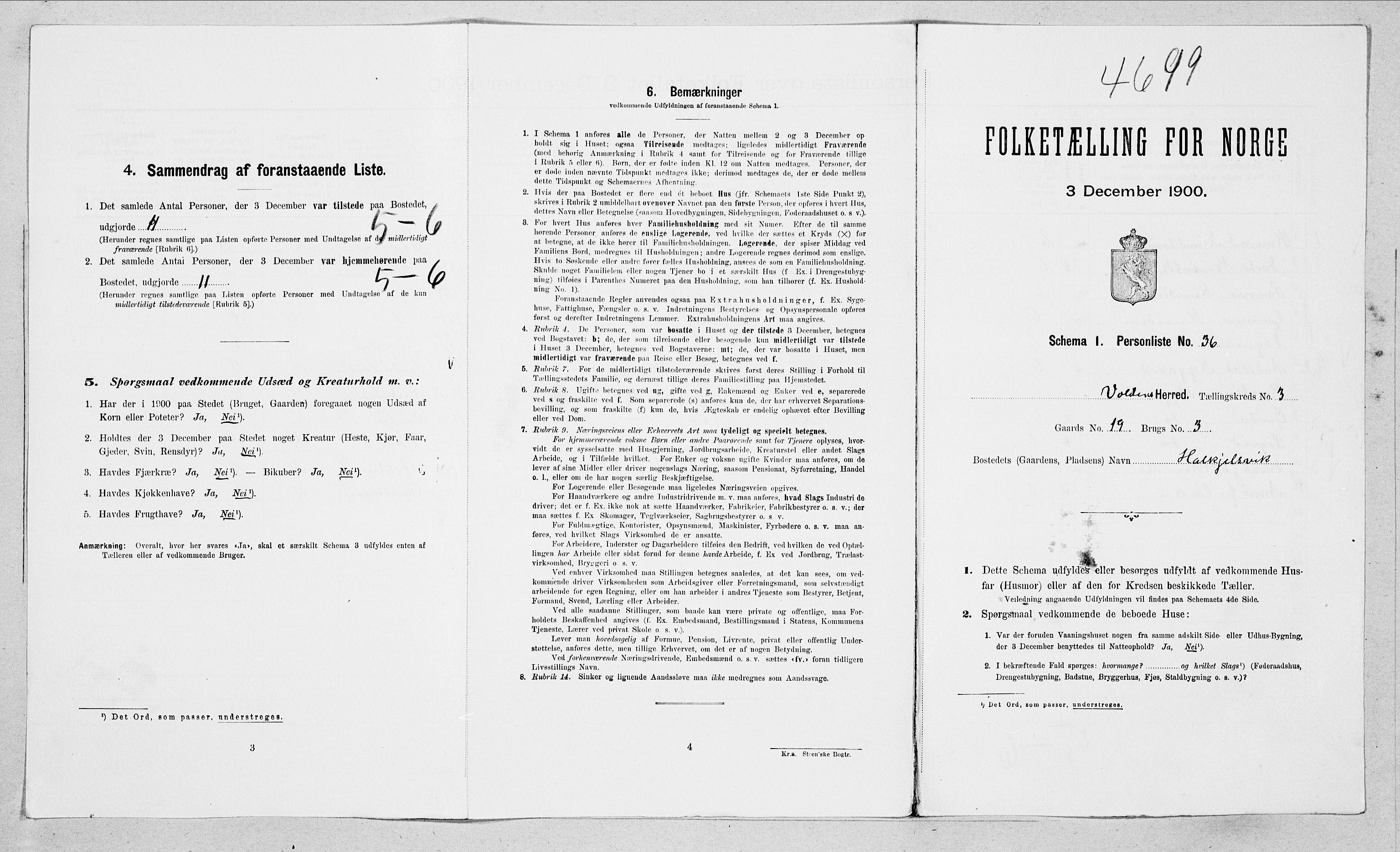 SAT, Folketelling 1900 for 1519 Volda herred, 1900, s. 297