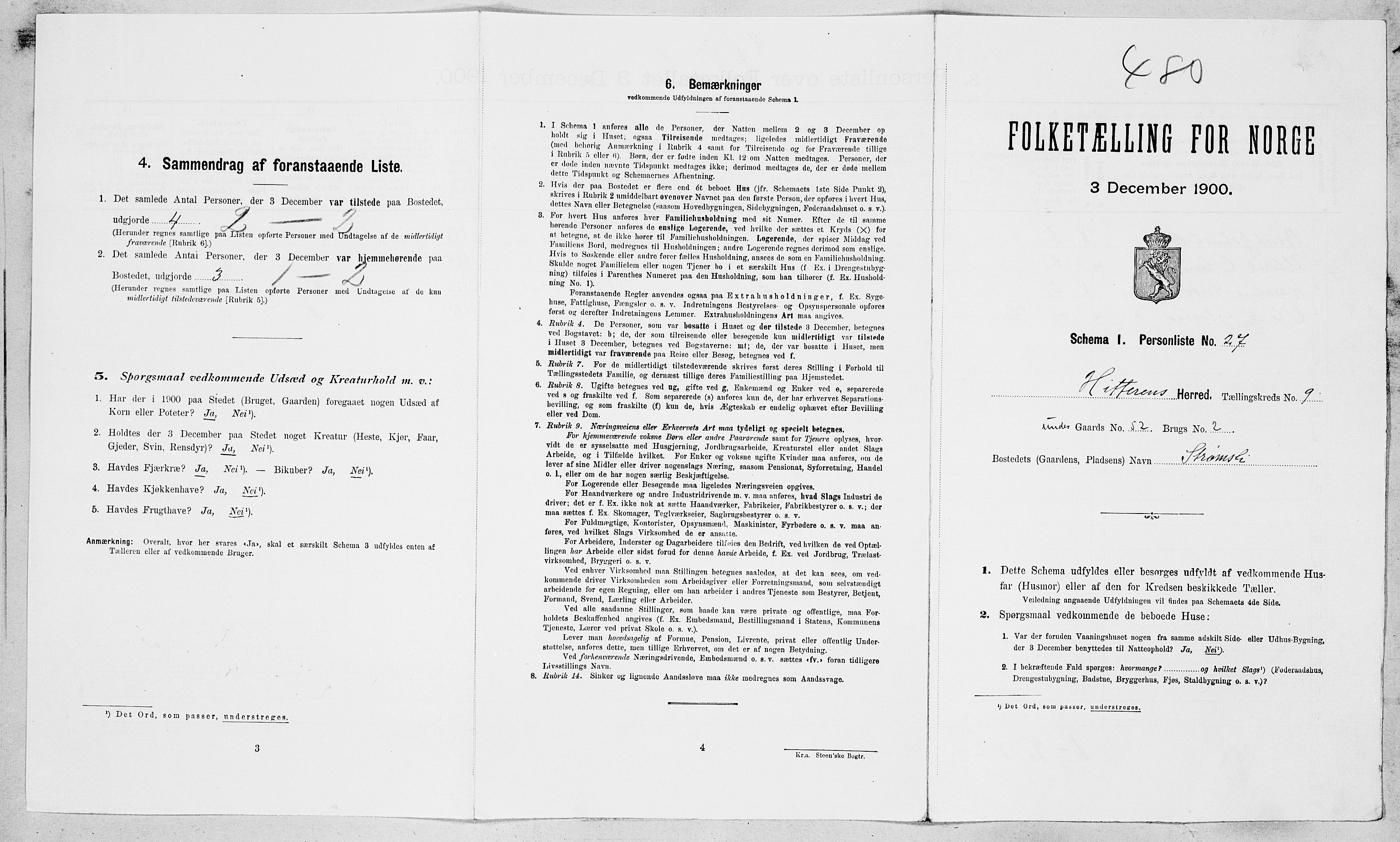 SAT, Folketelling 1900 for 1617 Hitra herred, 1900, s. 679