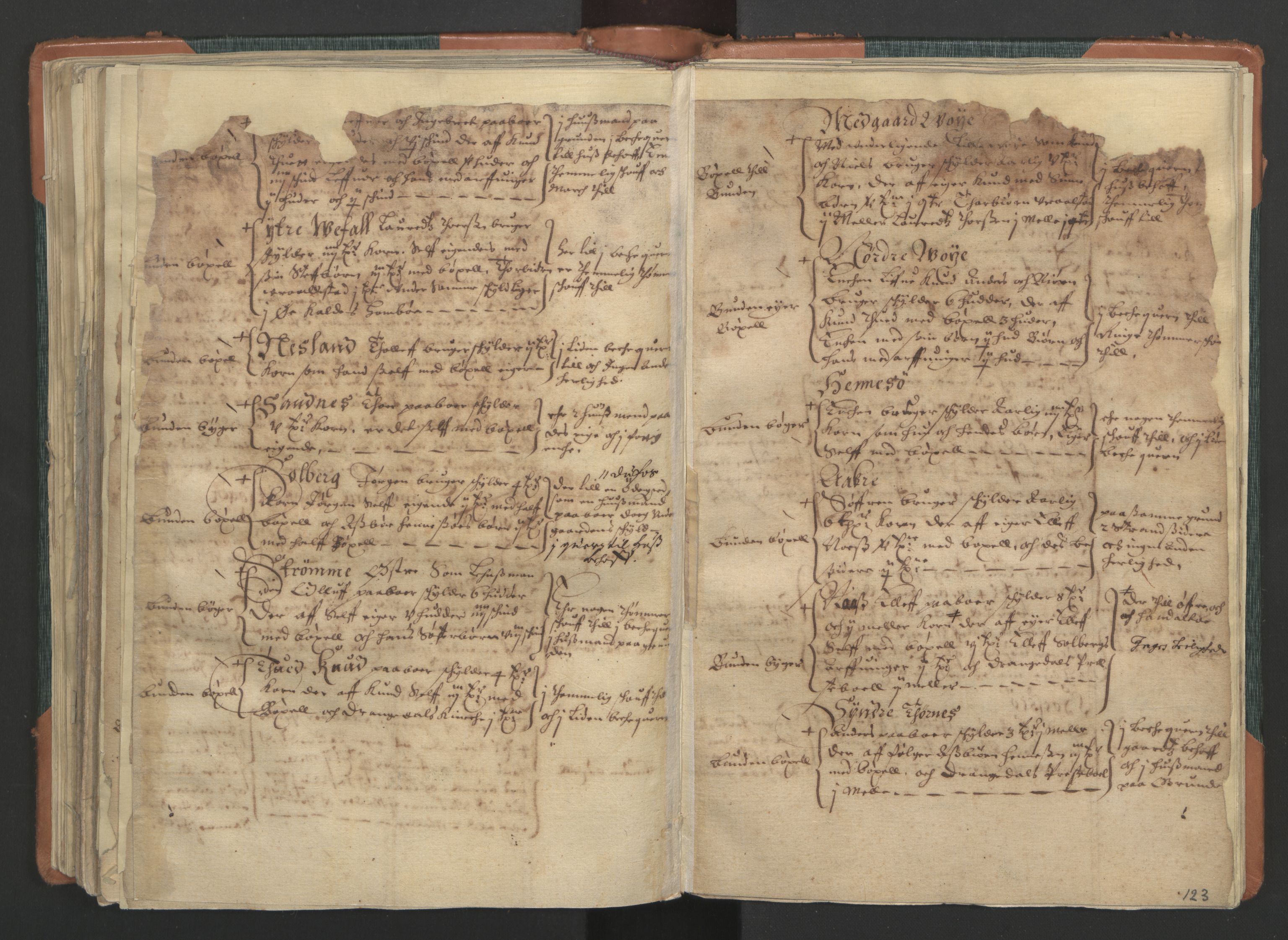 Rentekammeret inntil 1814, Realistisk ordnet avdeling, AV/RA-EA-4070/L/L0017: Skien lagdømme. Alminnelig jordebok for Telemark, Bamble og Numedal, 1661, s. 122b-123a