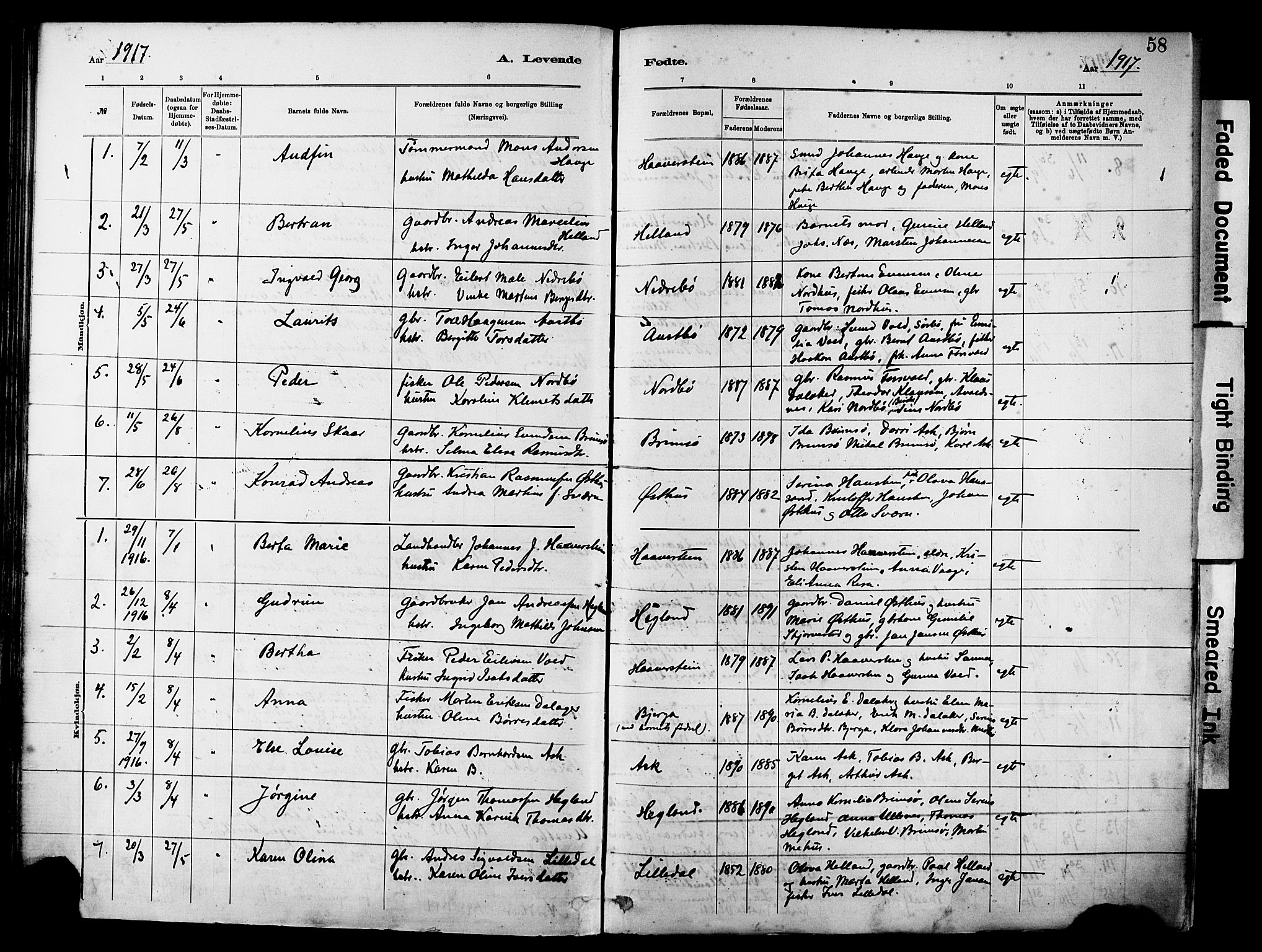 Rennesøy sokneprestkontor, AV/SAST-A -101827/H/Ha/Haa/L0012: Ministerialbok nr. A 13, 1885-1917, s. 58