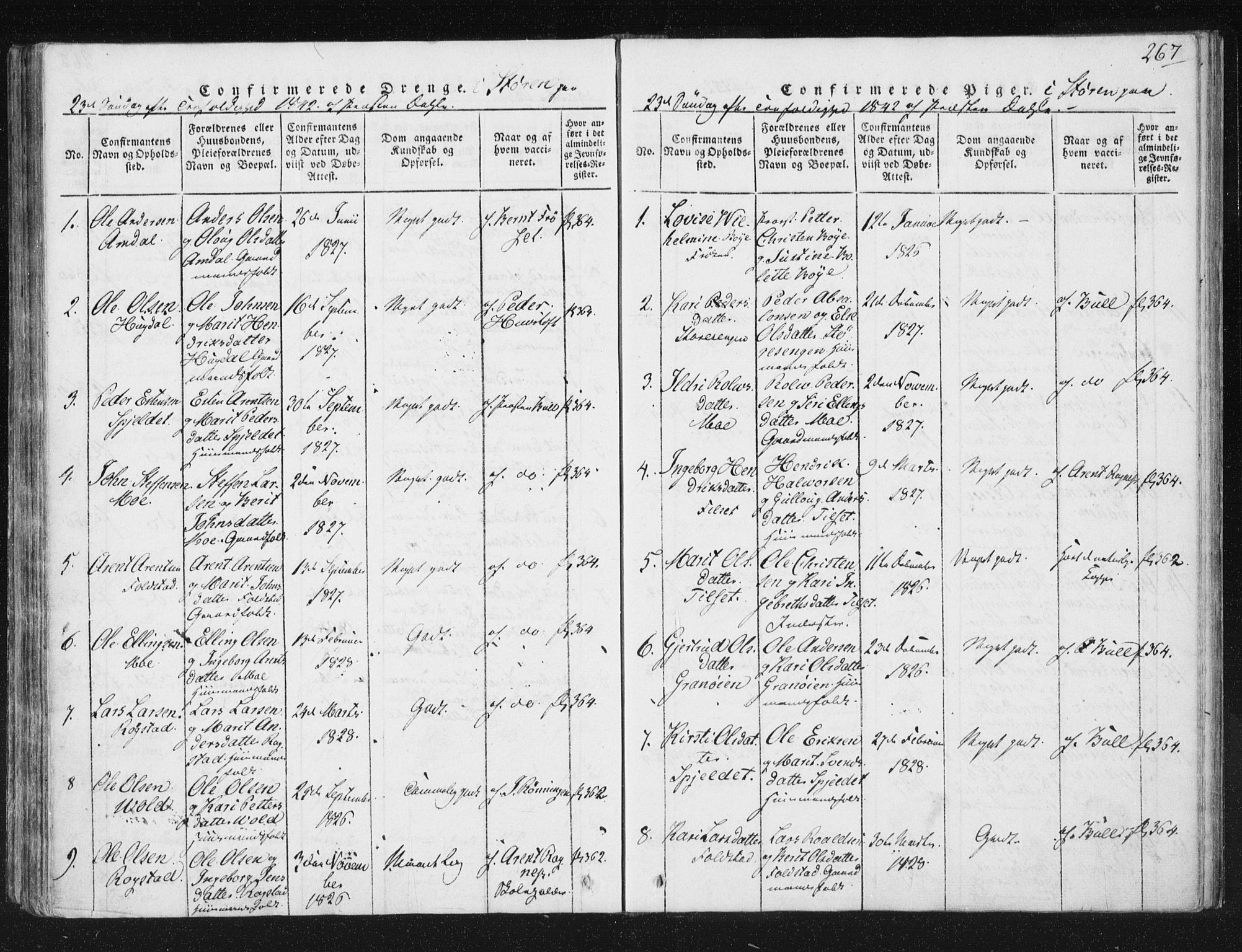 Ministerialprotokoller, klokkerbøker og fødselsregistre - Sør-Trøndelag, SAT/A-1456/687/L0996: Ministerialbok nr. 687A04, 1816-1842, s. 267
