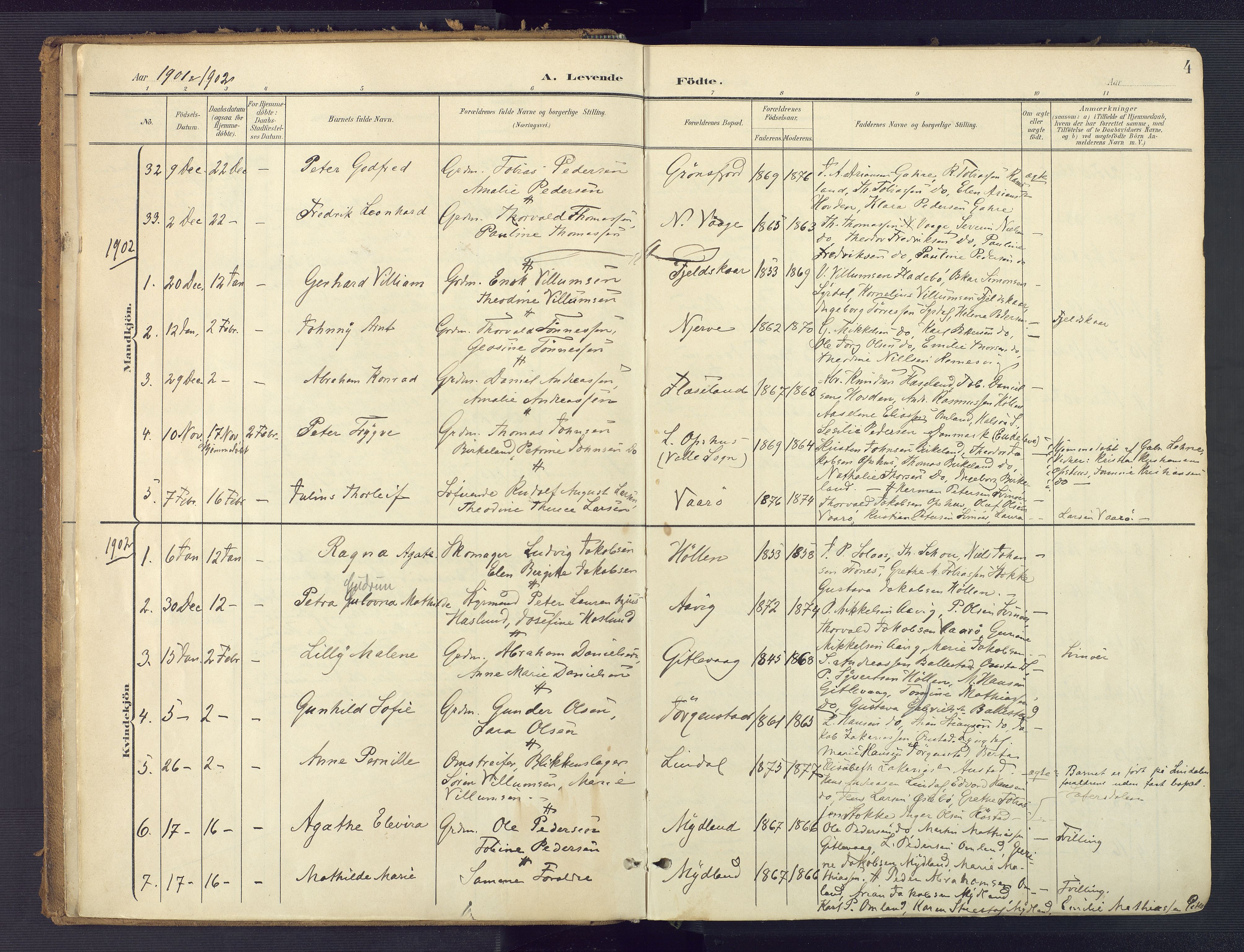 Sør-Audnedal sokneprestkontor, AV/SAK-1111-0039/F/Fa/Faa/L0005: Ministerialbok nr. A 5, 1900-1923, s. 4