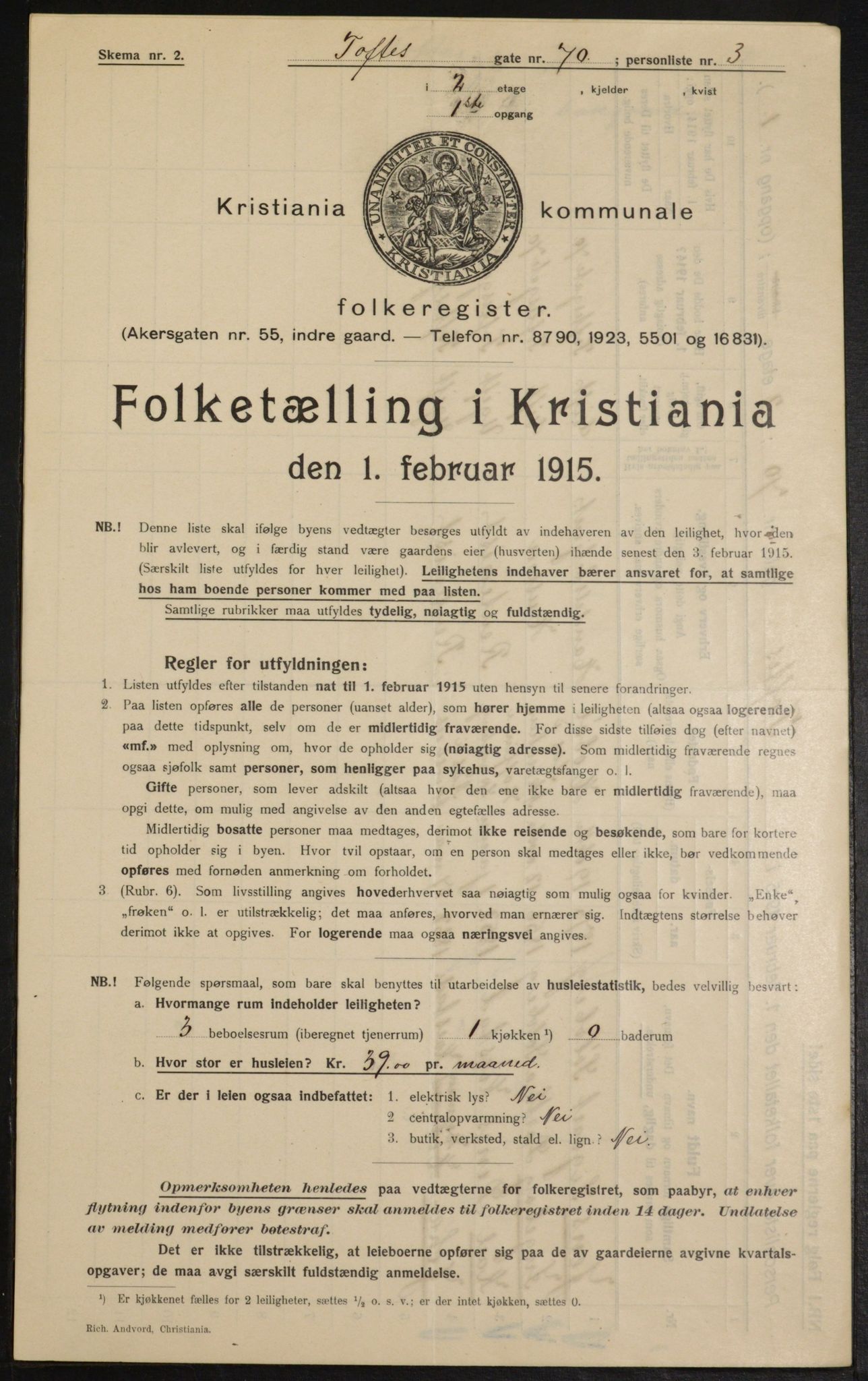 OBA, Kommunal folketelling 1.2.1915 for Kristiania, 1915, s. 113481