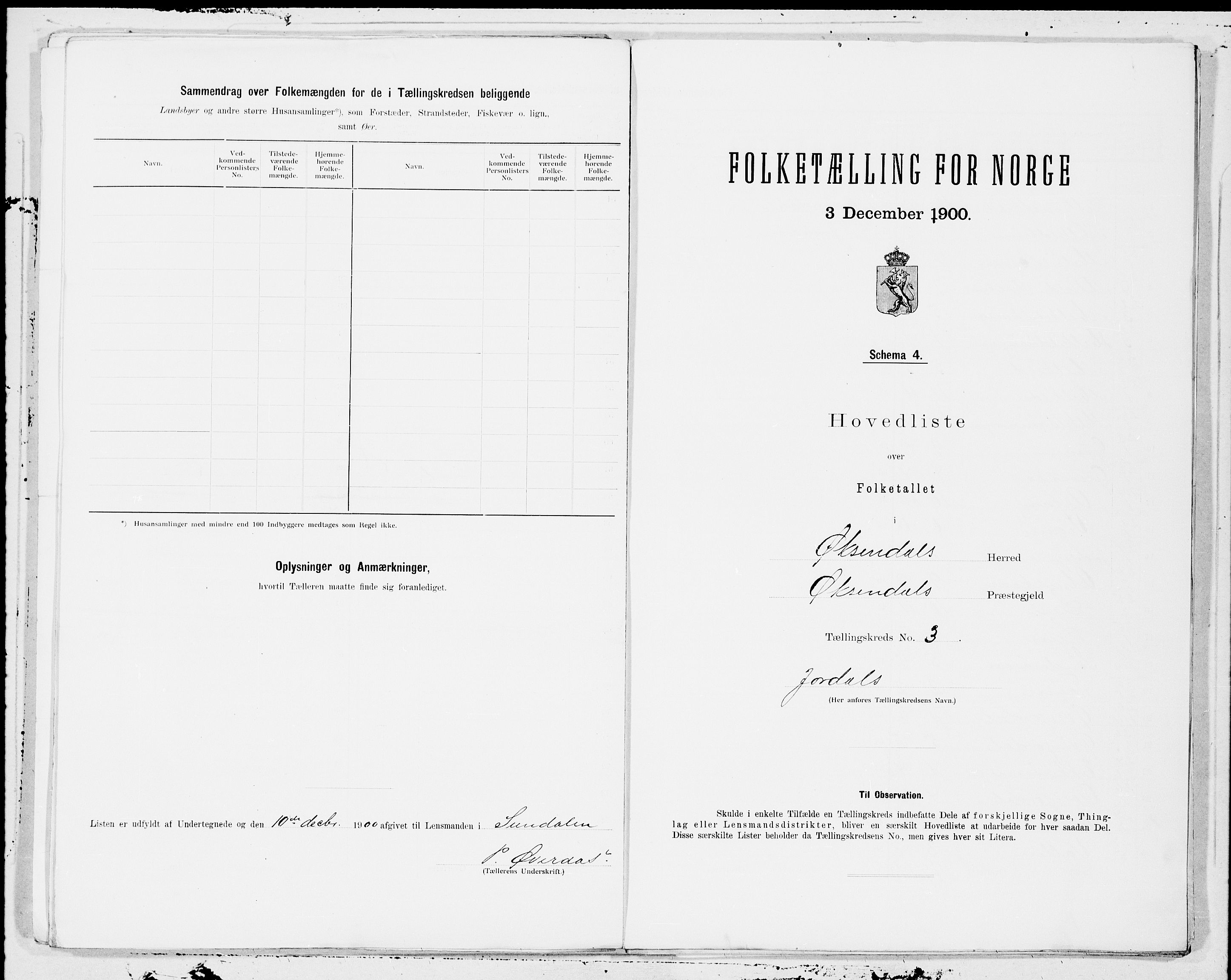 SAT, Folketelling 1900 for 1561 Øksendal herred, 1900, s. 6