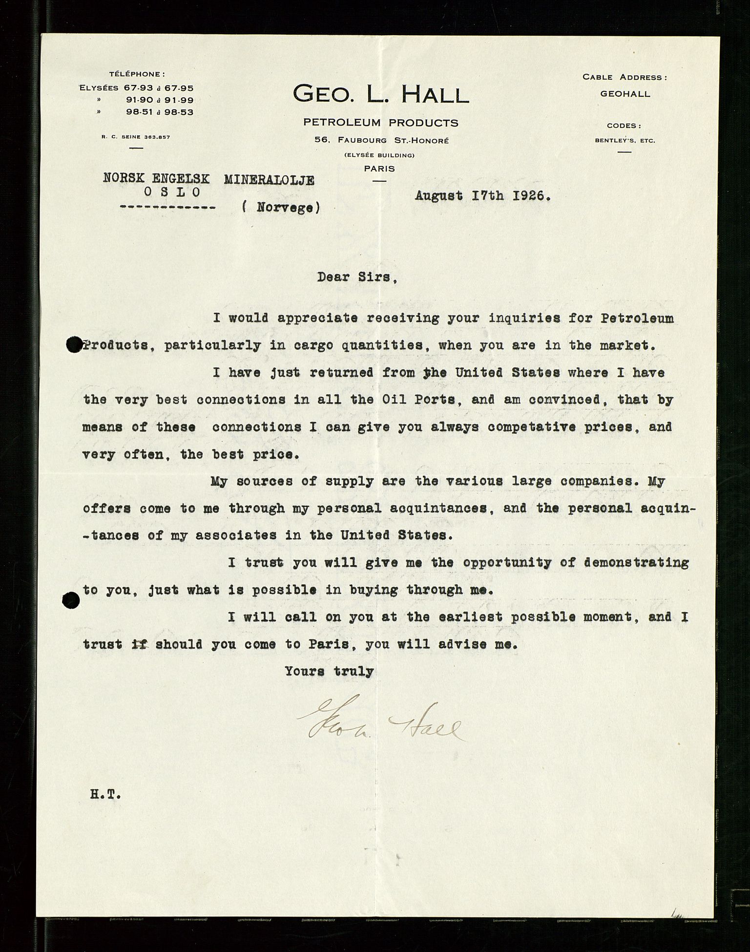 Pa 1521 - A/S Norske Shell, AV/SAST-A-101915/E/Ea/Eaa/L0024: Sjefskorrespondanse, 1926, s. 21