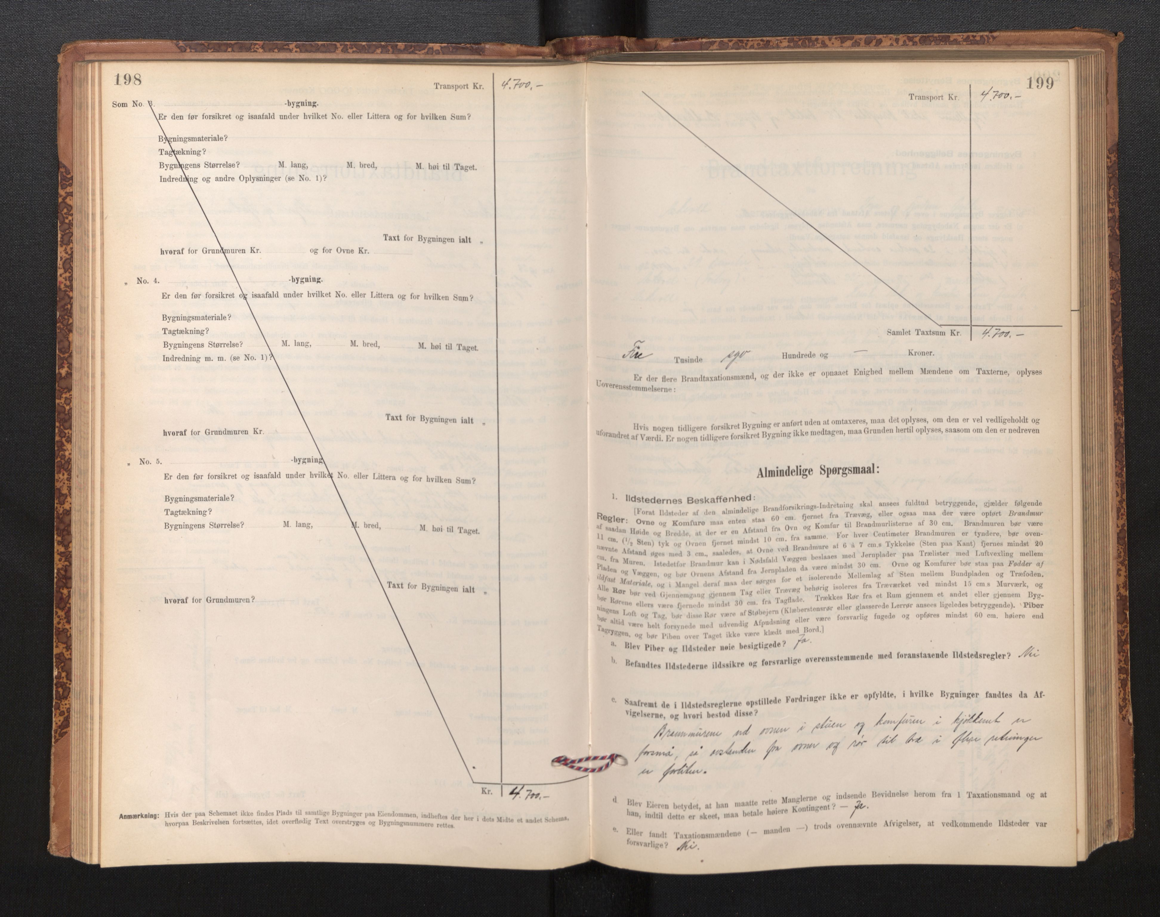 Lensmannen i Askvoll, AV/SAB-A-26301/0012/L0004: Branntakstprotokoll, skjematakst og liste over branntakstmenn, 1895-1932, s. 198-199