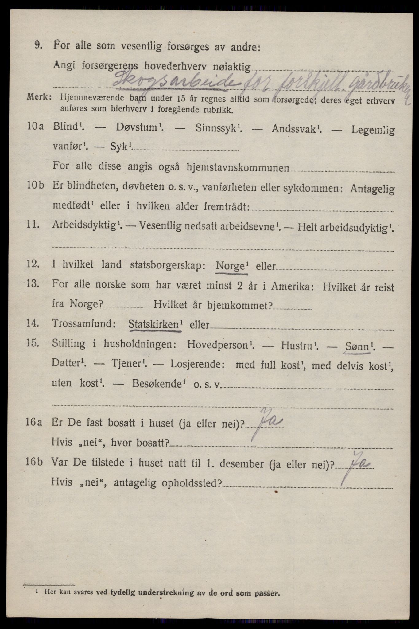 SAKO, Folketelling 1920 for 0830 Nissedal herred, 1920, s. 3026
