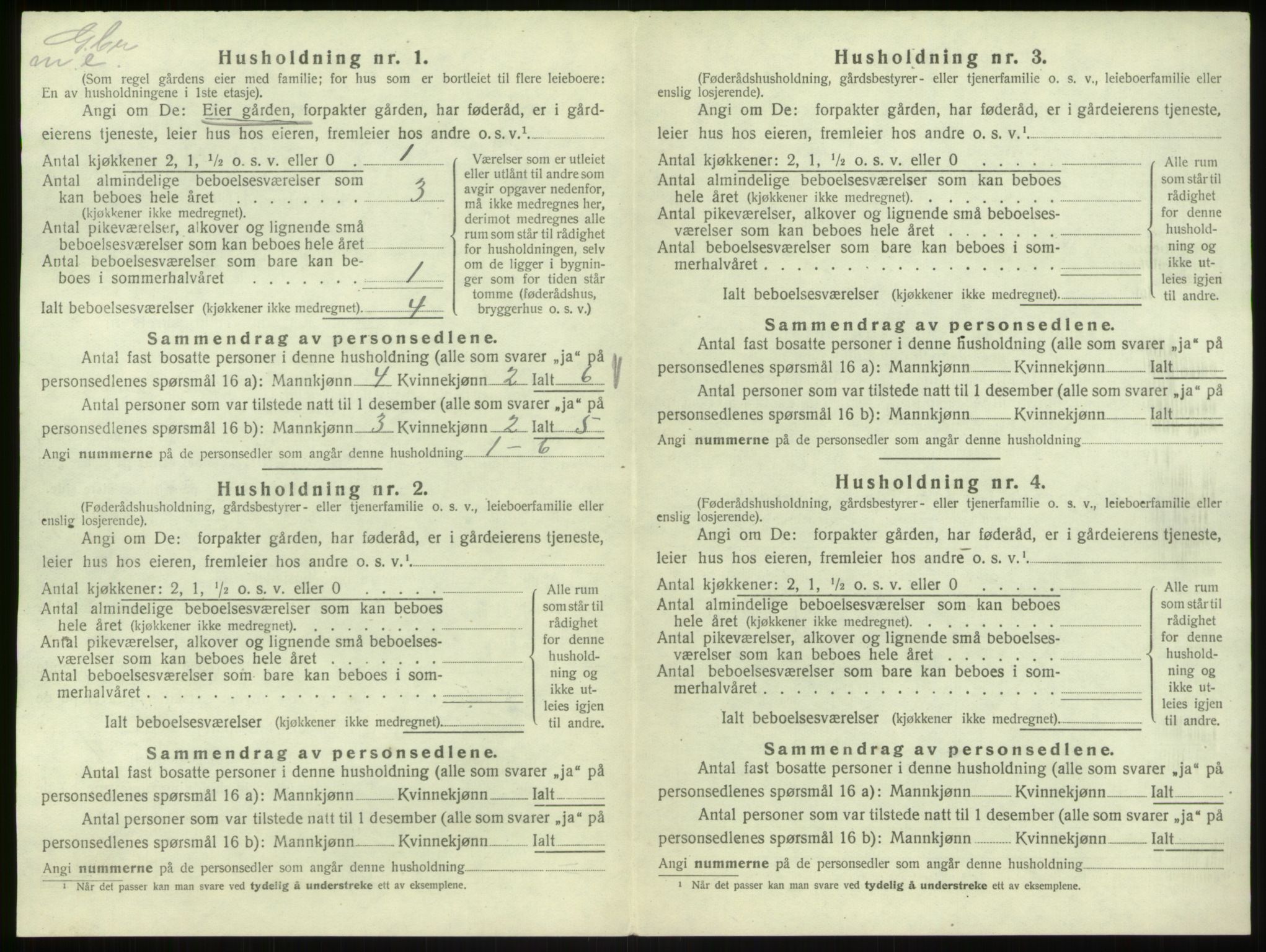 SAB, Folketelling 1920 for 1253 Hosanger herred, 1920, s. 831