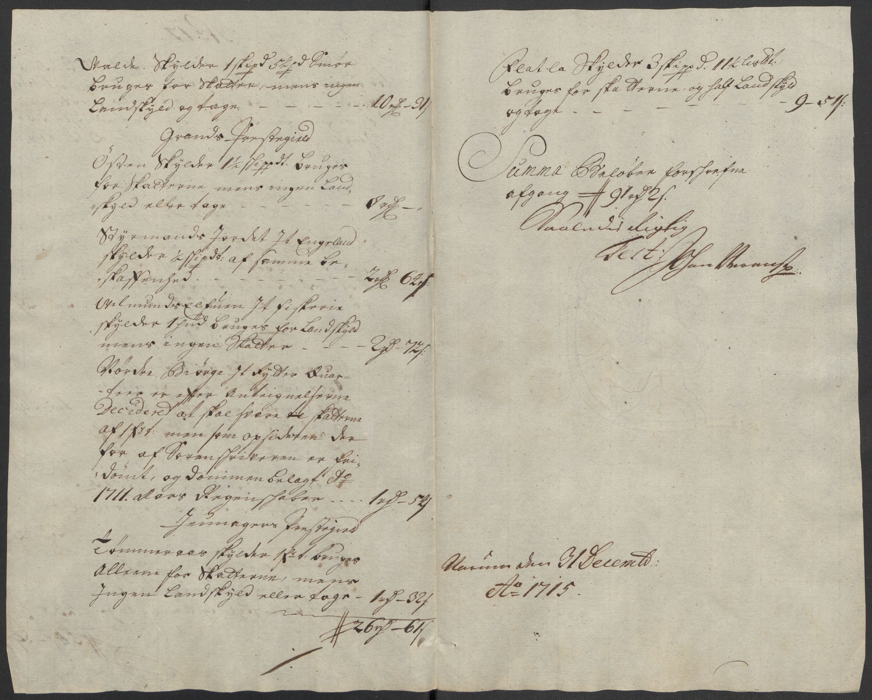 Rentekammeret inntil 1814, Reviderte regnskaper, Fogderegnskap, RA/EA-4092/R18/L1314: Fogderegnskap Hadeland, Toten og Valdres, 1715, s. 436