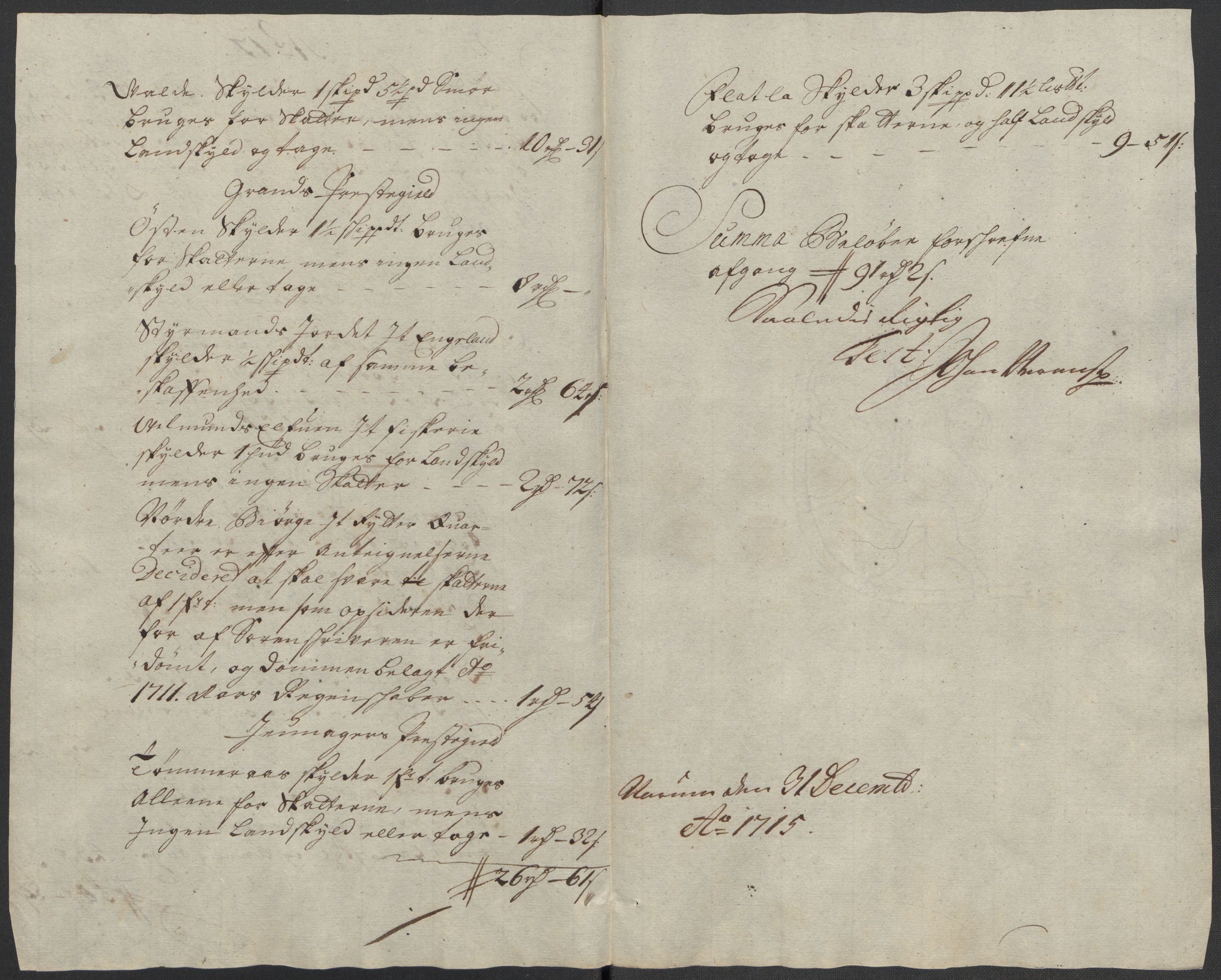 Rentekammeret inntil 1814, Reviderte regnskaper, Fogderegnskap, AV/RA-EA-4092/R18/L1314: Fogderegnskap Hadeland, Toten og Valdres, 1715, s. 436
