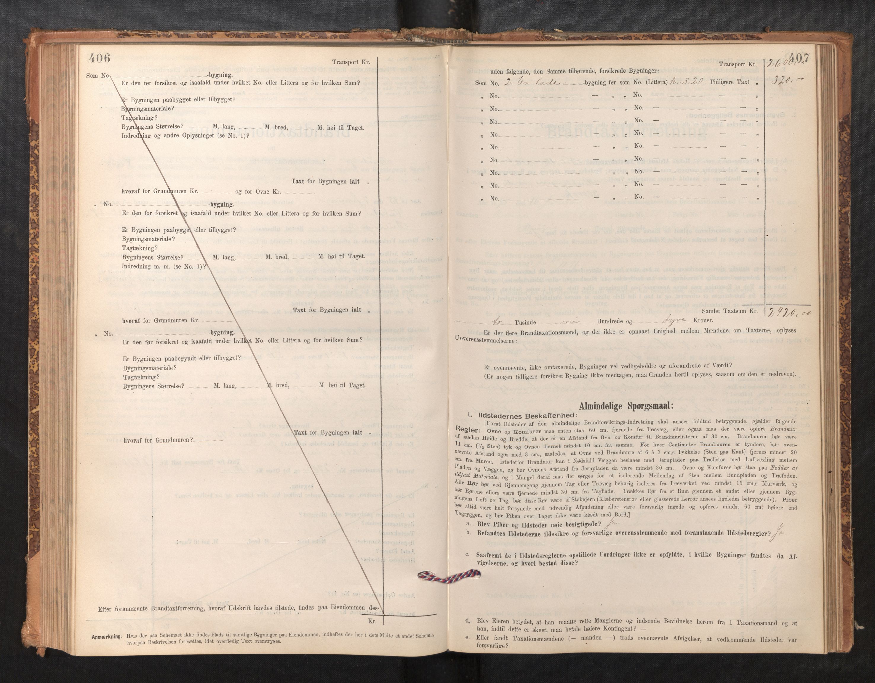 Lensmannen i Bruvik, SAB/A-31301/0012/L0006: Branntakstprotokoll, skjematakst, 1894-1906, s. 406-407
