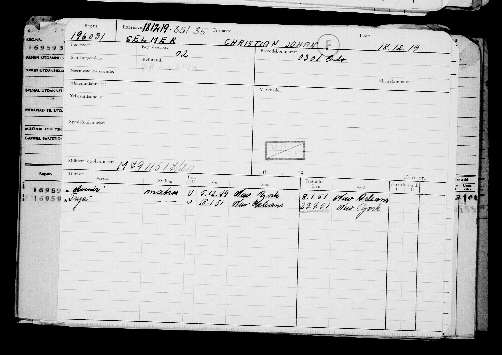 Direktoratet for sjømenn, AV/RA-S-3545/G/Gb/L0174: Hovedkort, 1919, s. 724