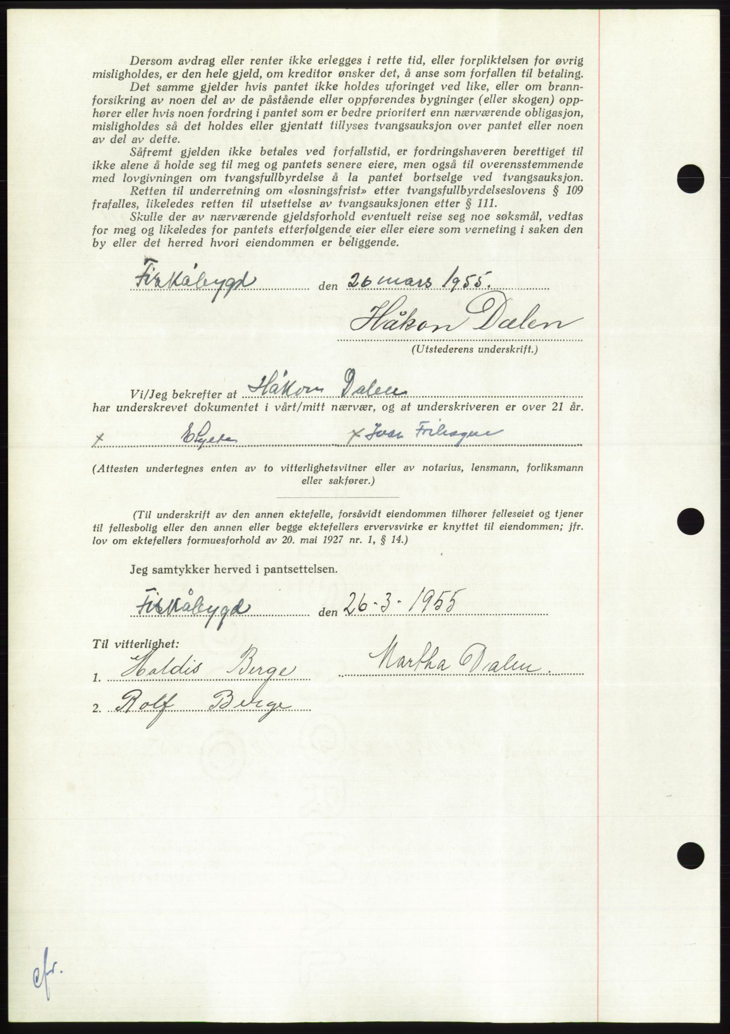 Søre Sunnmøre sorenskriveri, AV/SAT-A-4122/1/2/2C/L0126: Pantebok nr. 14B, 1954-1955, Dagboknr: 738/1955