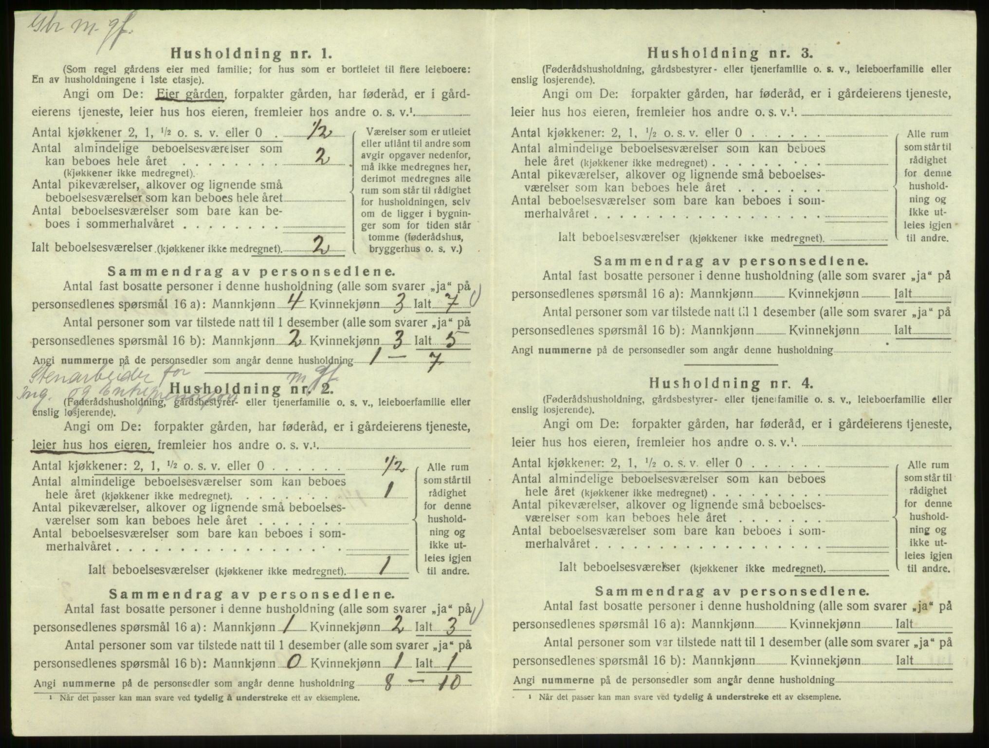 SAB, Folketelling 1920 for 1264 Austrheim herred, 1920, s. 460