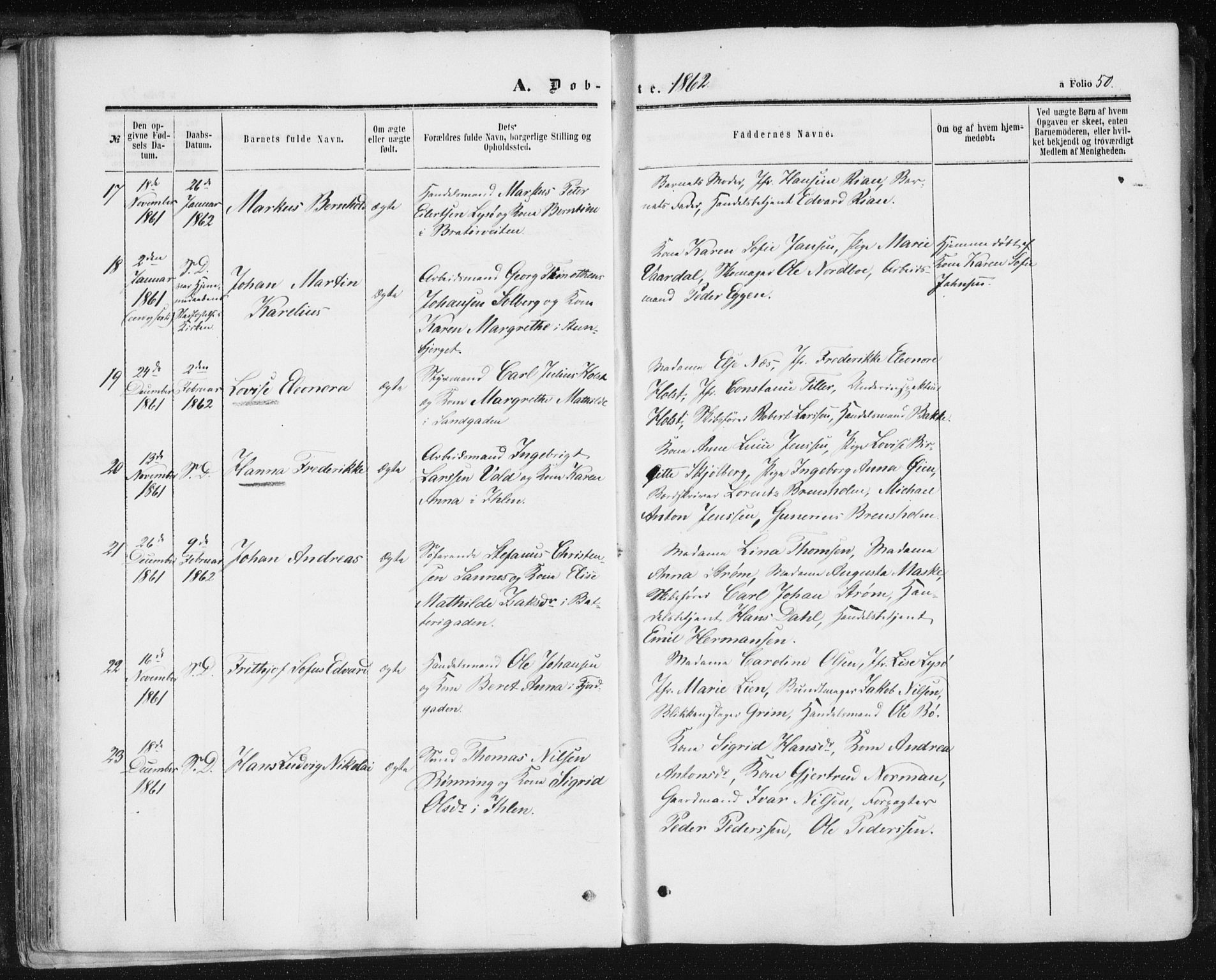 Ministerialprotokoller, klokkerbøker og fødselsregistre - Sør-Trøndelag, SAT/A-1456/602/L0115: Ministerialbok nr. 602A13, 1860-1872, s. 50