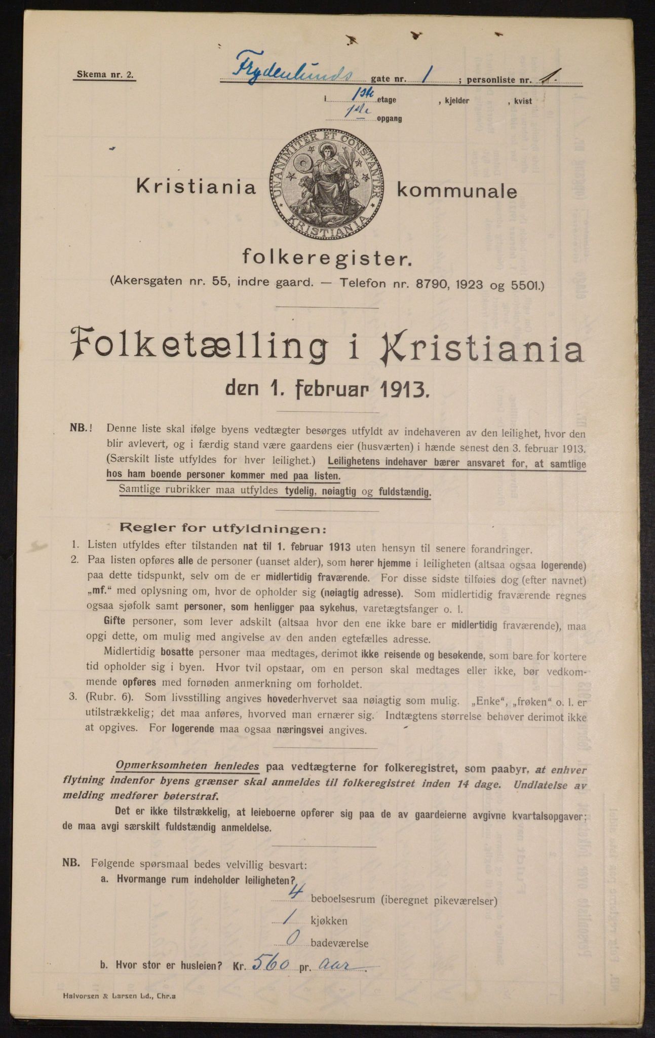 OBA, Kommunal folketelling 1.2.1913 for Kristiania, 1913, s. 28088