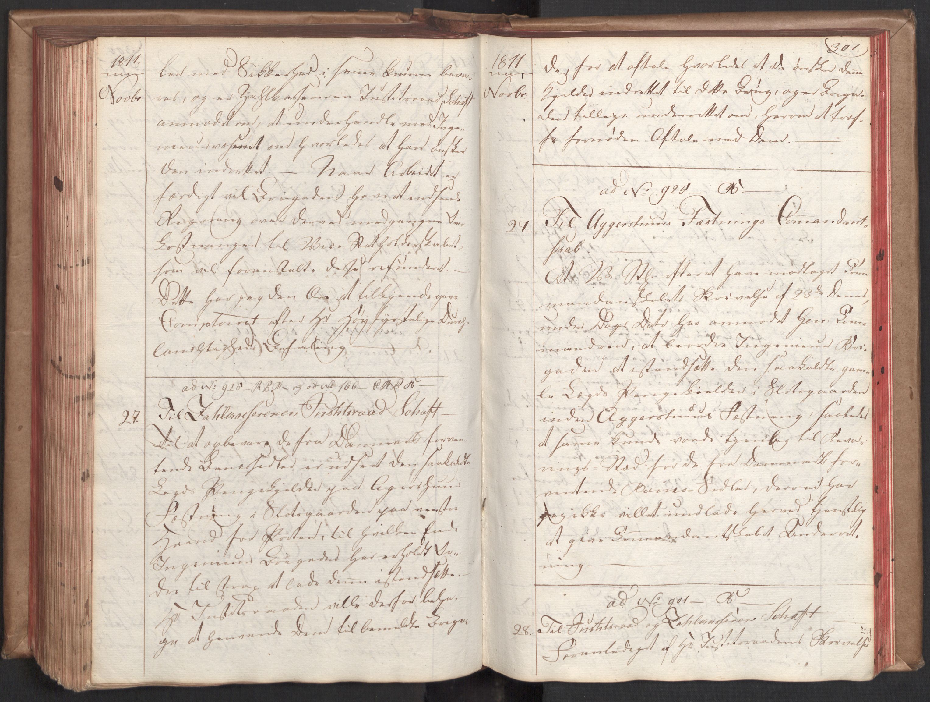 Stattholderembetet 1810-1814, 2. kontor (Kontor B), AV/RA-EA-5432/Bc/L0001: Korrespondanseprotokoll, 1810-1812, s. 300b-301a