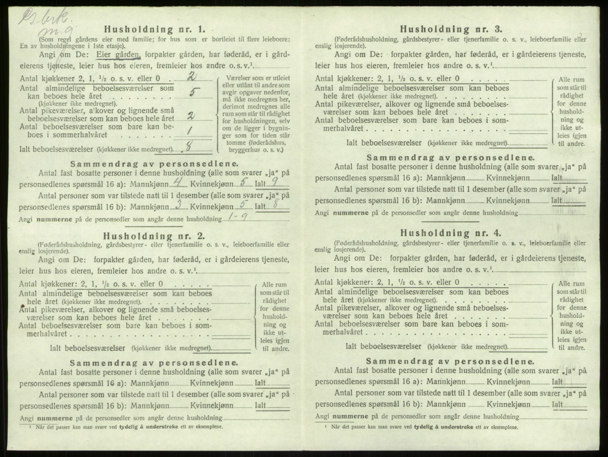 SAB, Folketelling 1920 for 1422 Lærdal herred, 1920, s. 128