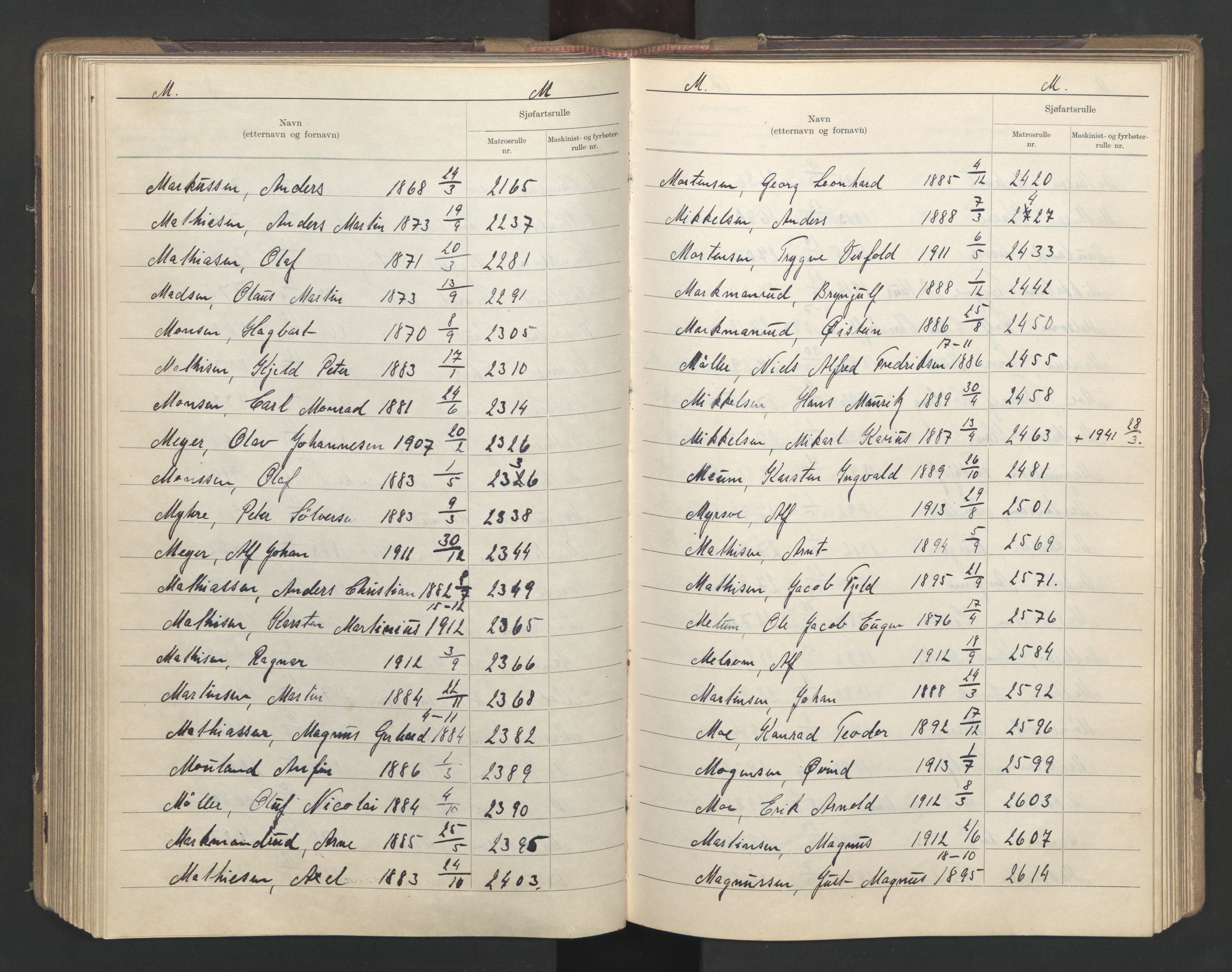 Sandefjord innrulleringskontor, AV/SAKO-A-788/G/Ga/L0003: Register til annotasjons- og hovedrulle, 1942, s. 151