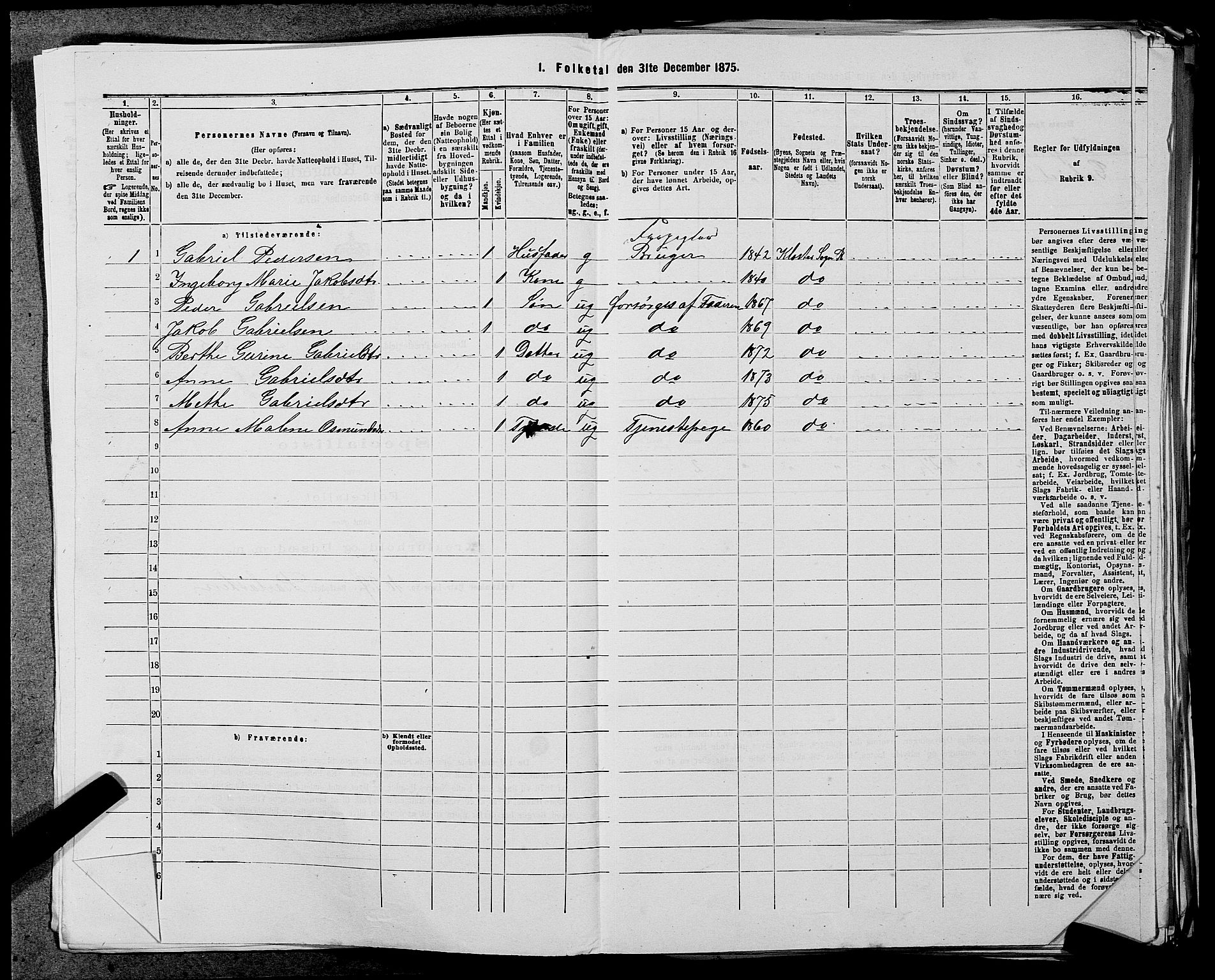 SAST, Folketelling 1875 for 1142P Rennesøy prestegjeld, 1875, s. 438