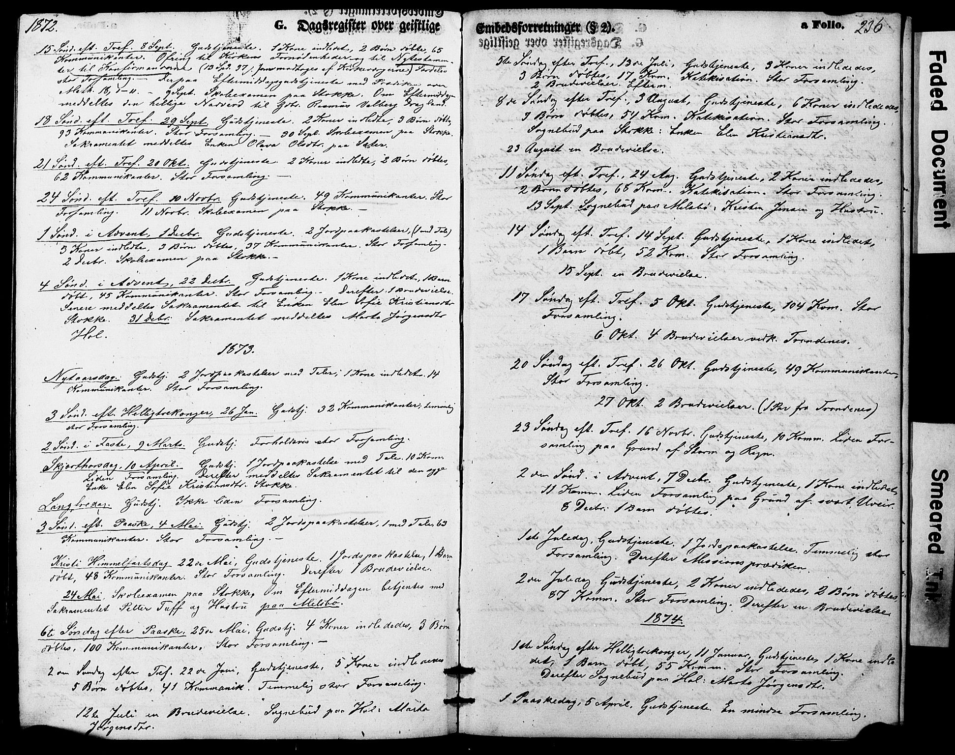 Ministerialprotokoller, klokkerbøker og fødselsregistre - Nordland, AV/SAT-A-1459/865/L0930: Klokkerbok nr. 865C02, 1866-1884, s. 236