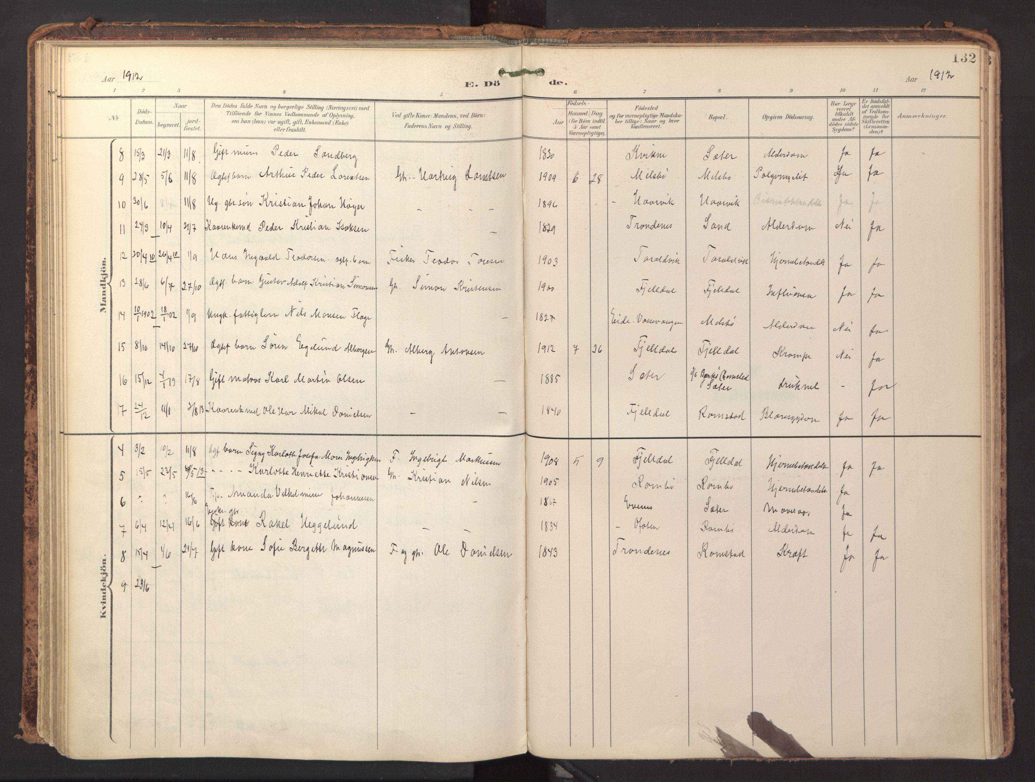 Ministerialprotokoller, klokkerbøker og fødselsregistre - Nordland, AV/SAT-A-1459/865/L0926: Ministerialbok nr. 865A04, 1897-1912, s. 132