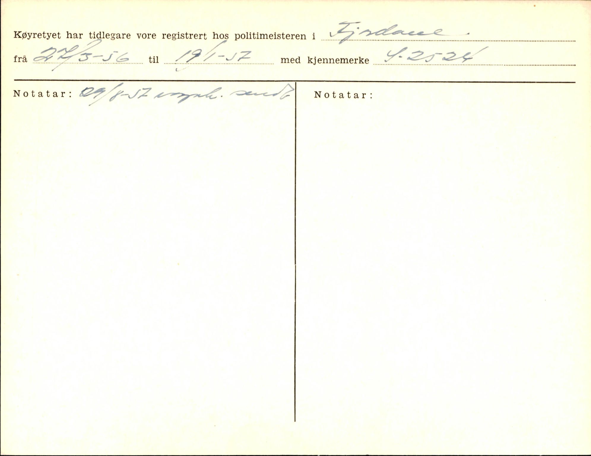 Statens vegvesen, Sogn og Fjordane vegkontor, AV/SAB-A-5301/4/F/L0004: Registerkort utmeldte Fjordane S2500-2700, S7200-7899, 1930-1961, s. 20