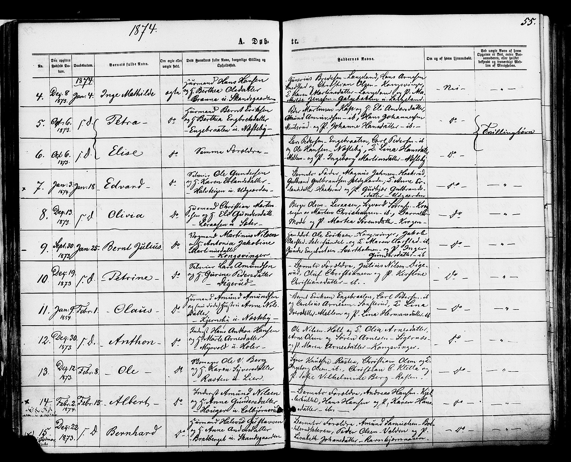 Vinger prestekontor, AV/SAH-PREST-024/H/Ha/Haa/L0012: Ministerialbok nr. 12, 1871-1880, s. 55