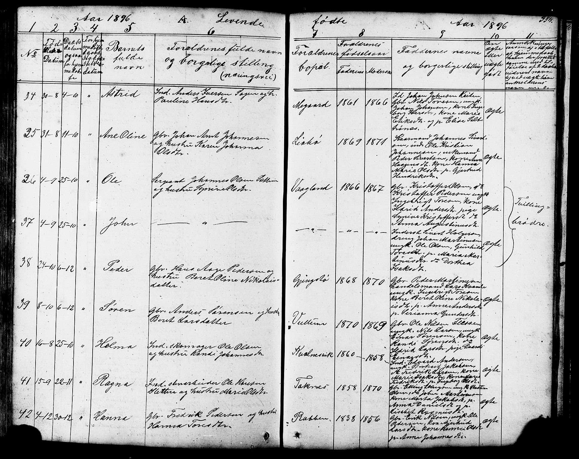 Ministerialprotokoller, klokkerbøker og fødselsregistre - Møre og Romsdal, AV/SAT-A-1454/576/L0890: Klokkerbok nr. 576C01, 1837-1908, s. 354