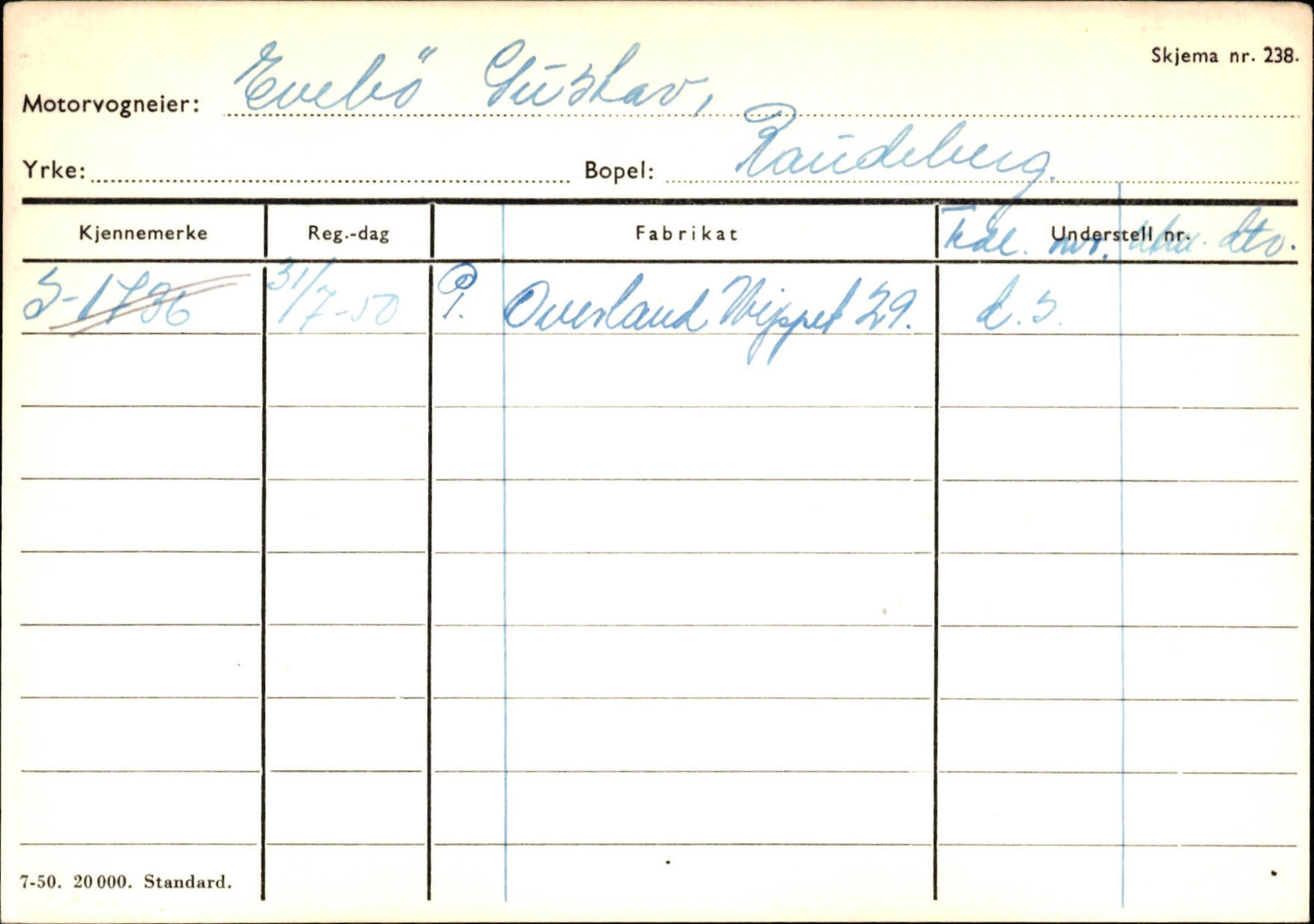 Statens vegvesen, Sogn og Fjordane vegkontor, AV/SAB-A-5301/4/F/L0144: Registerkort Vågsøy A-R, 1945-1975, s. 501