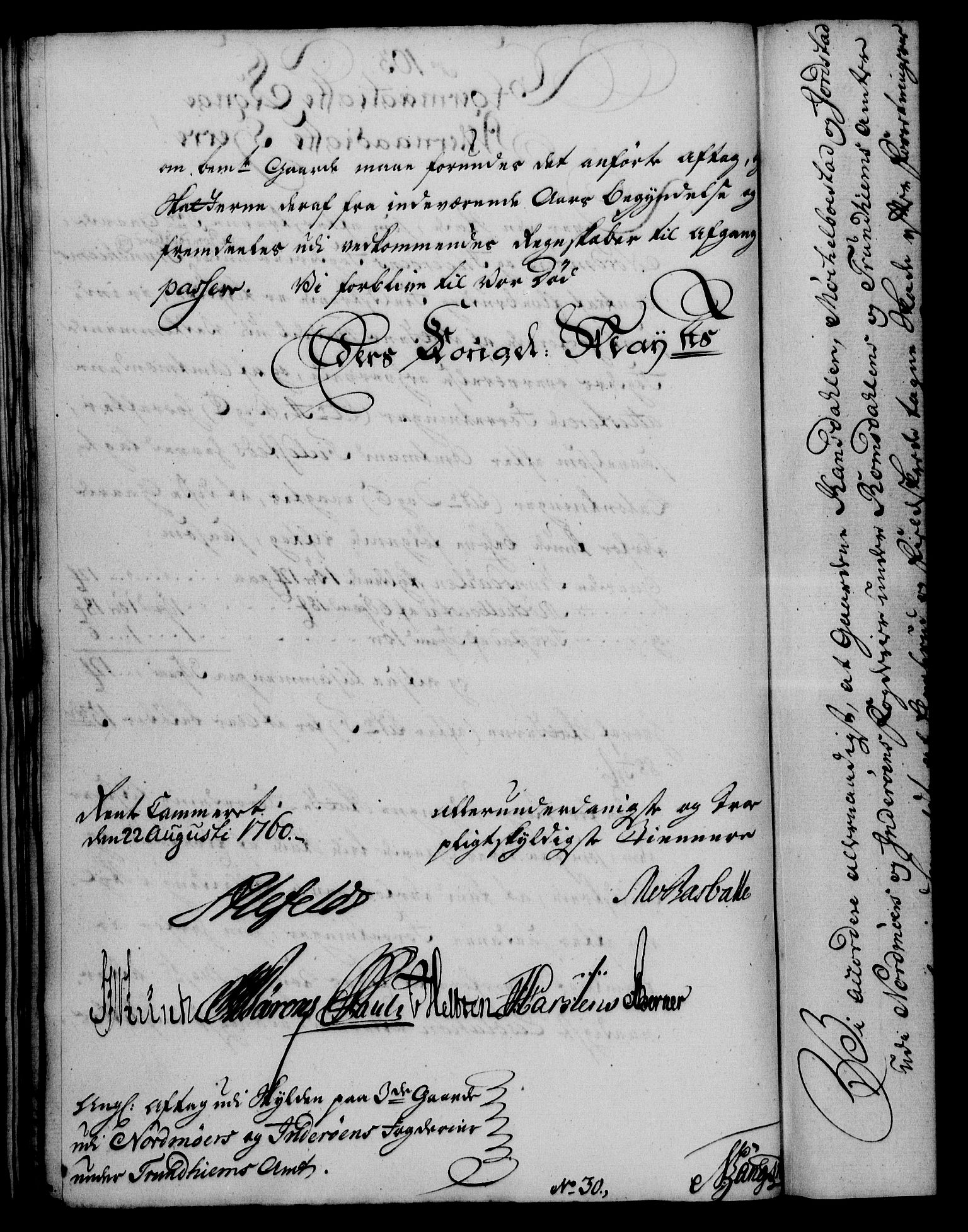 Rentekammeret, Kammerkanselliet, AV/RA-EA-3111/G/Gf/Gfa/L0042: Norsk relasjons- og resolusjonsprotokoll (merket RK 52.42), 1760, s. 370